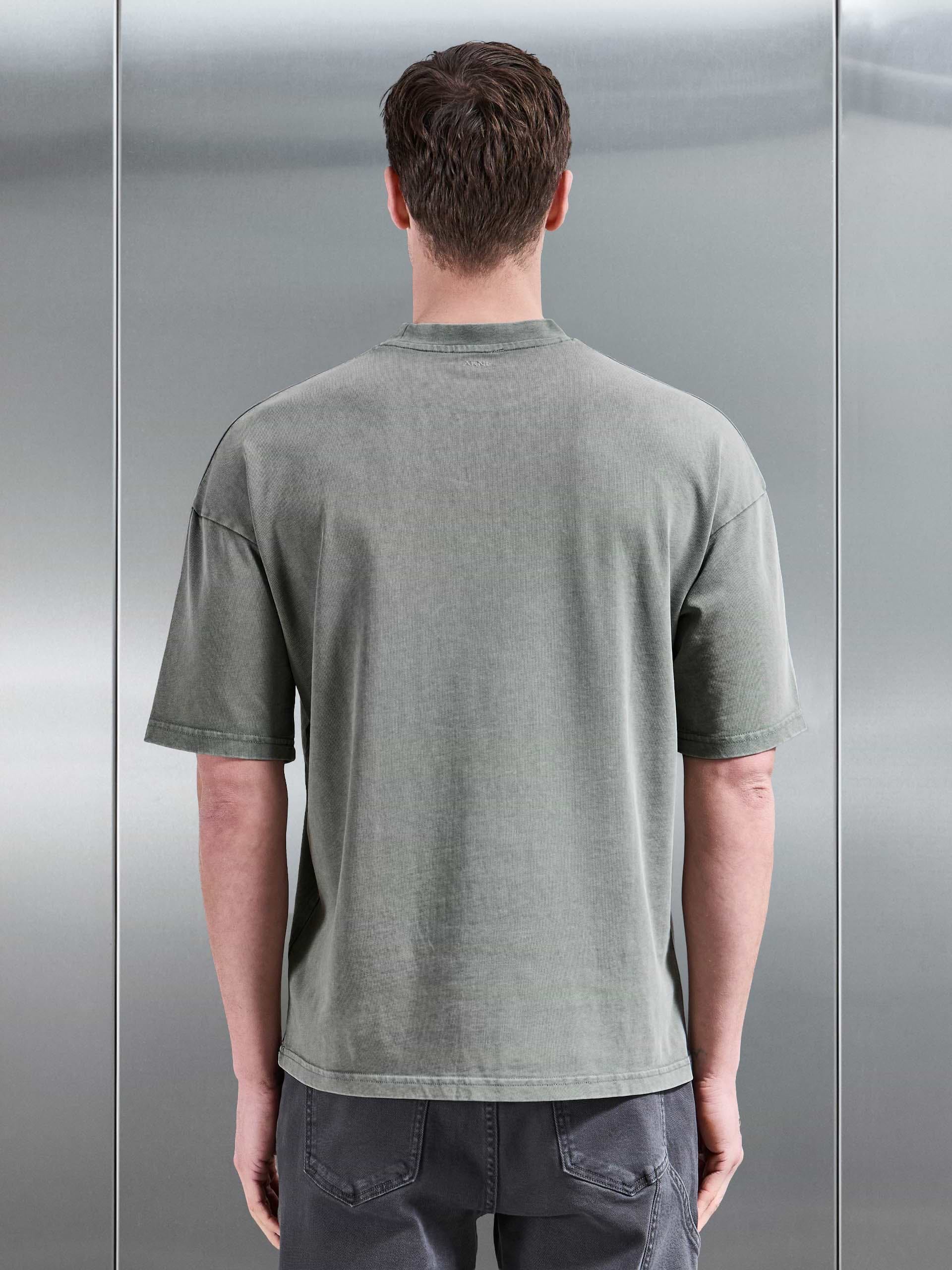 Relaxed Fit Garment Dye T-Shirt in Olive