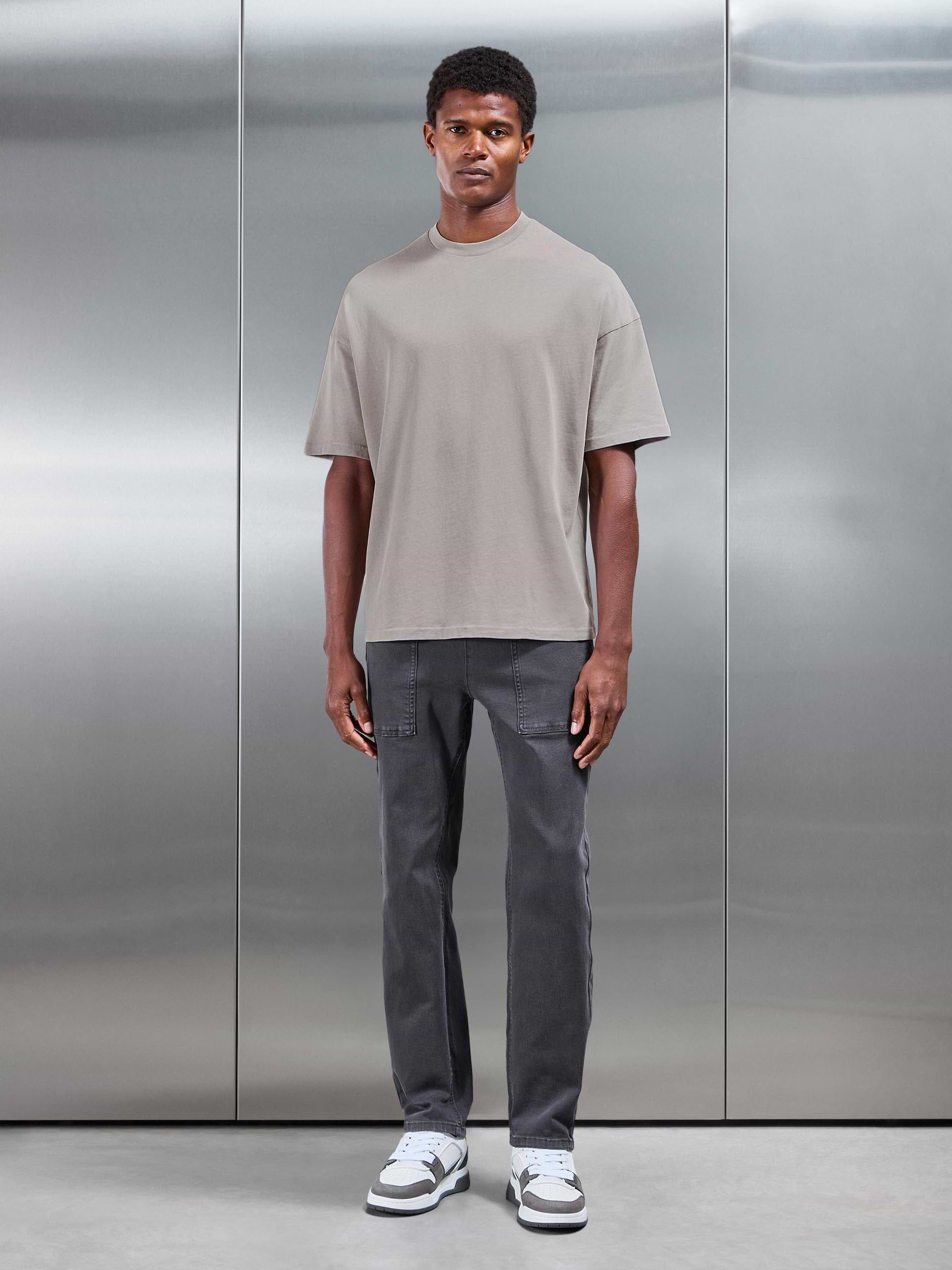 Relaxed Fit Garment Dye T-Shirt in Stone