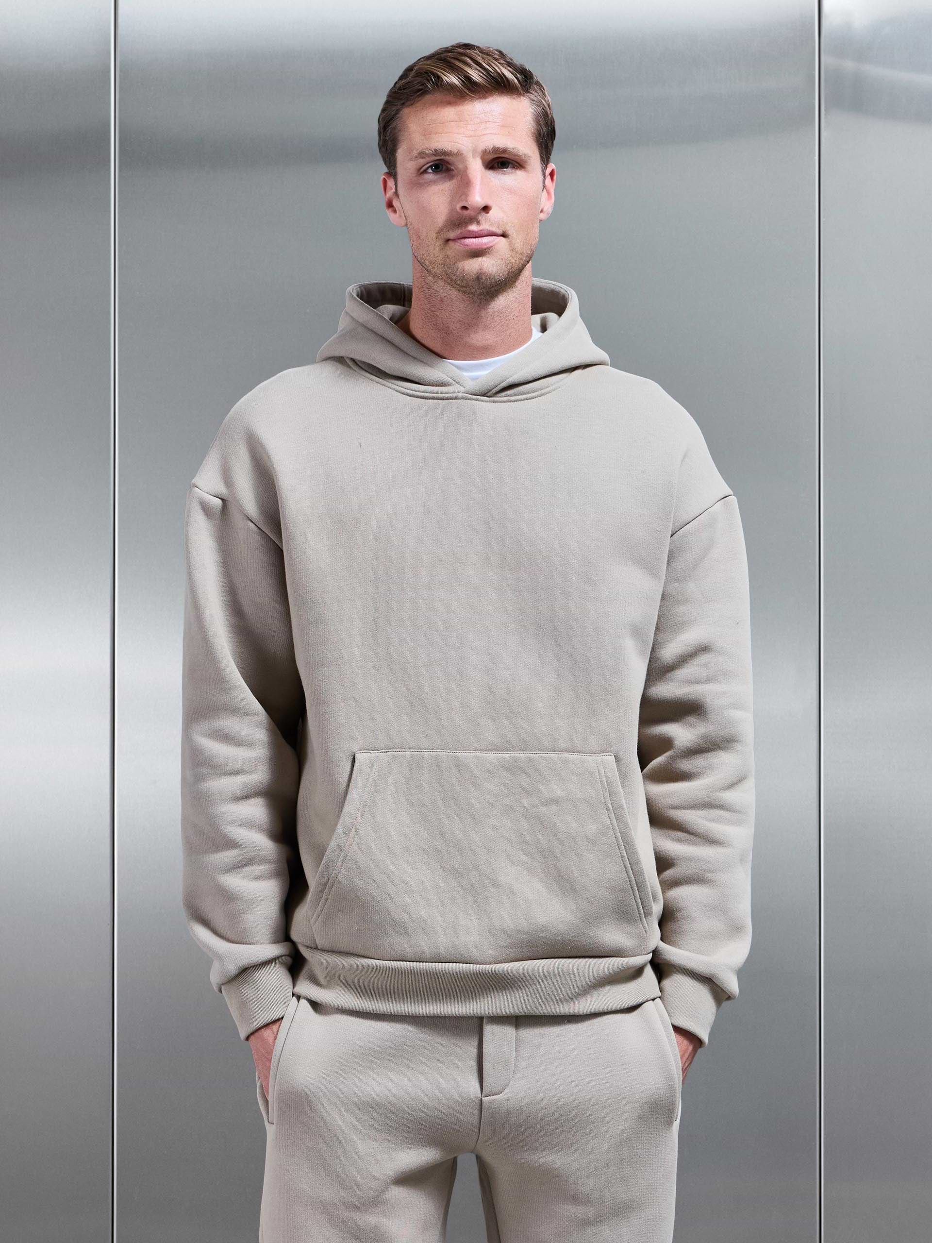 Relaxed Fit Hoodie in Stone