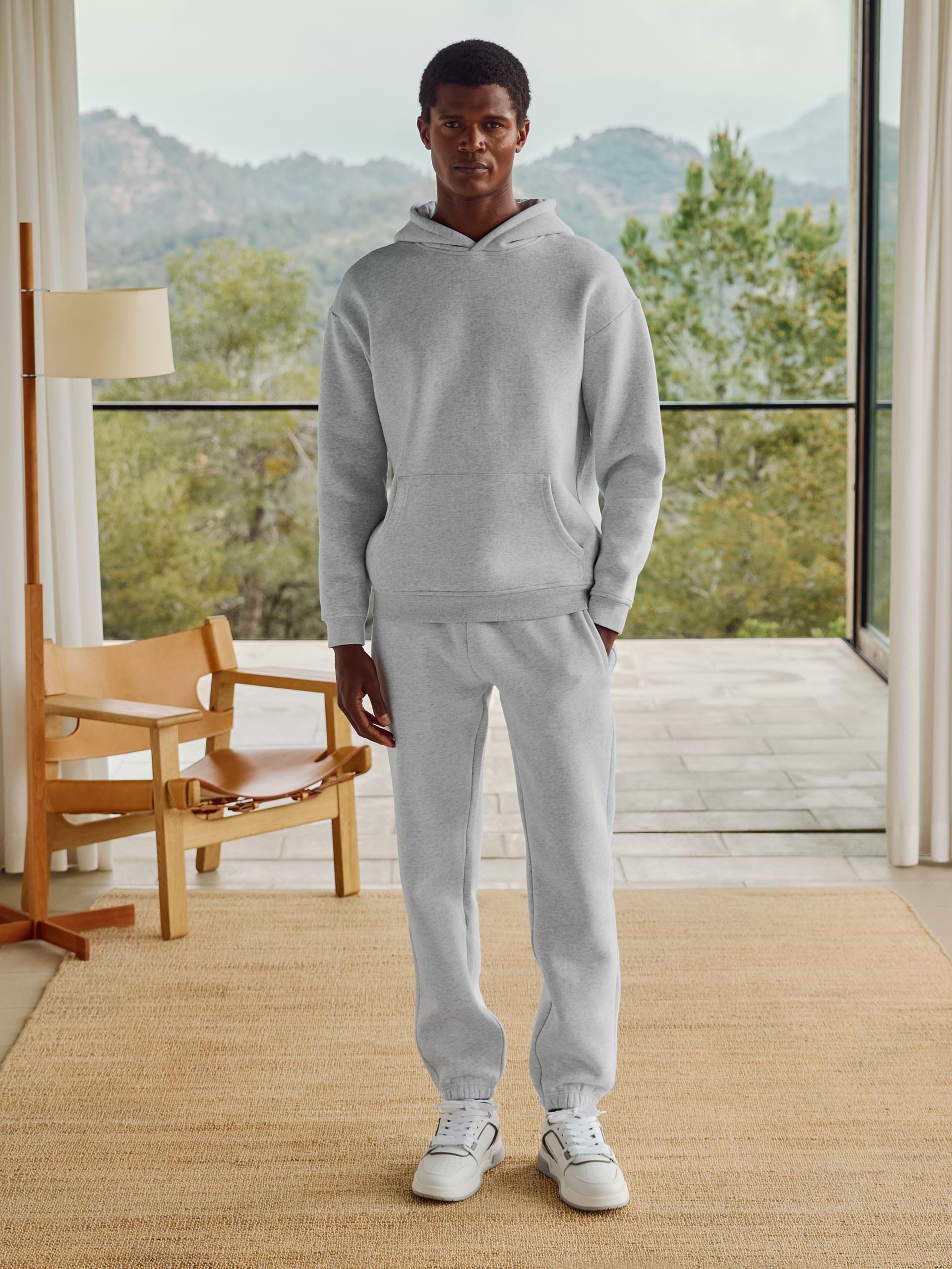 Relaxed Cuffed Jogger in Marl Grey