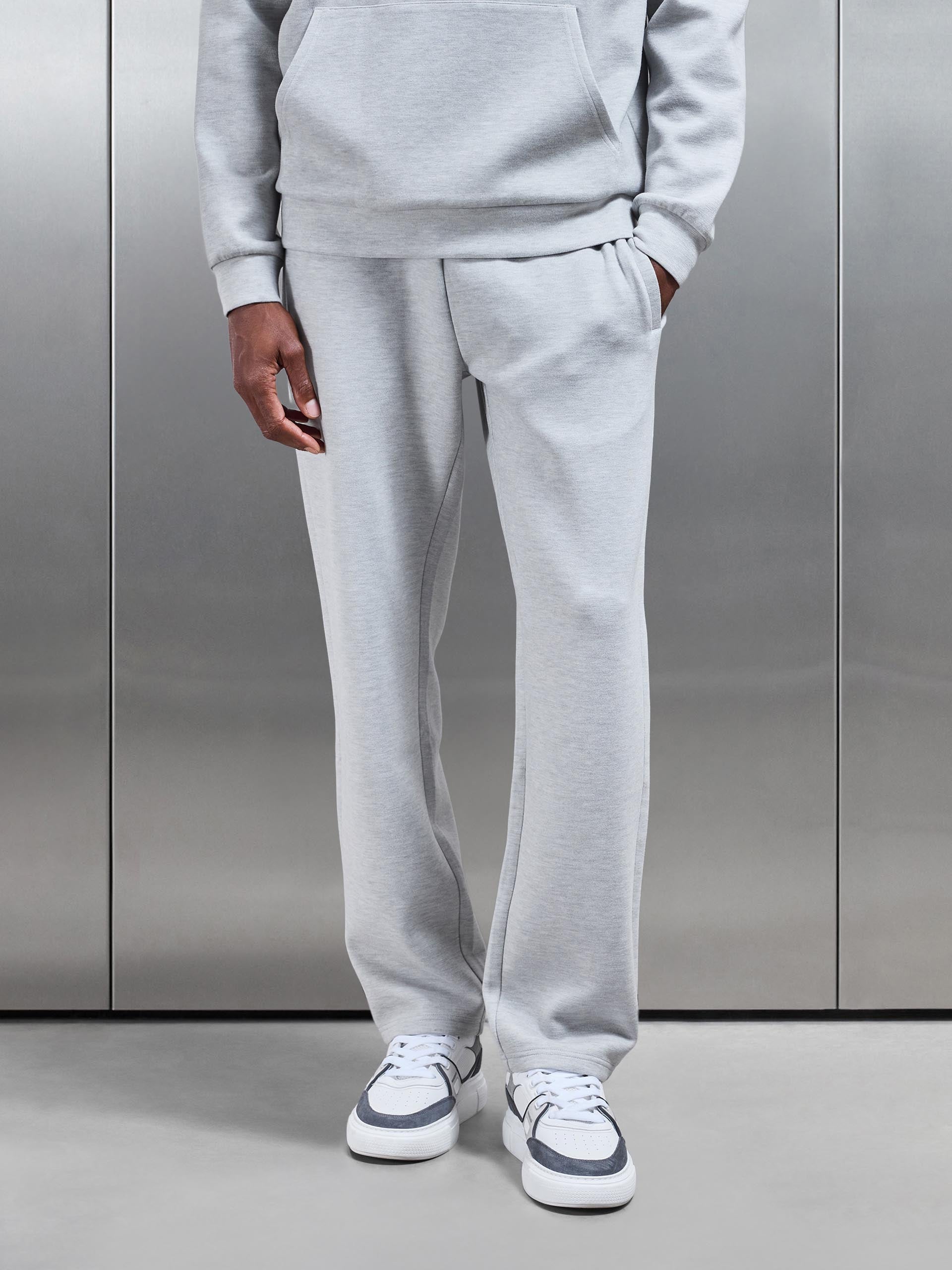 Relaxed Fit Knitted Jogger in Marl Grey