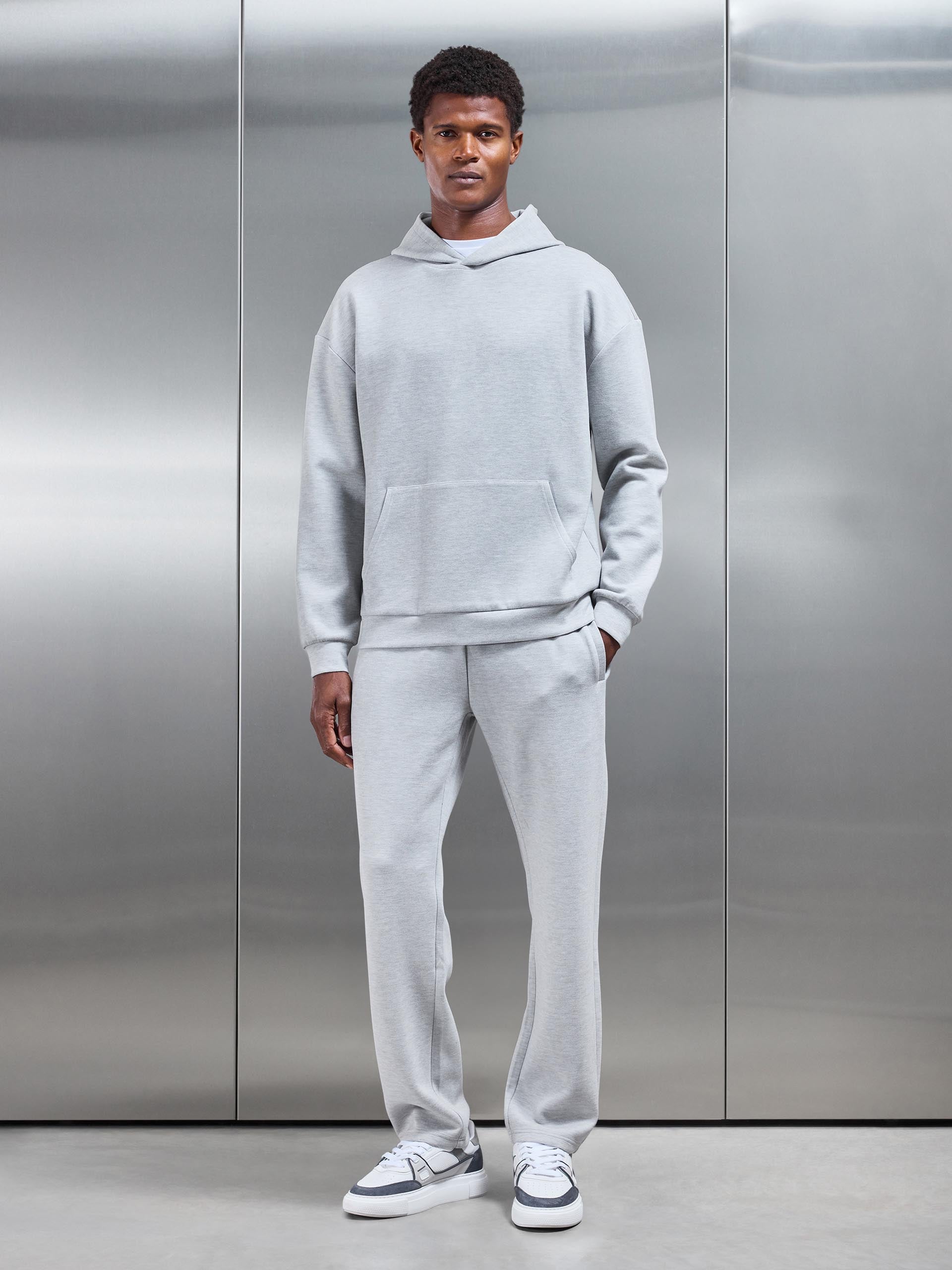 Relaxed Fit Knitted Jogger in Marl Grey