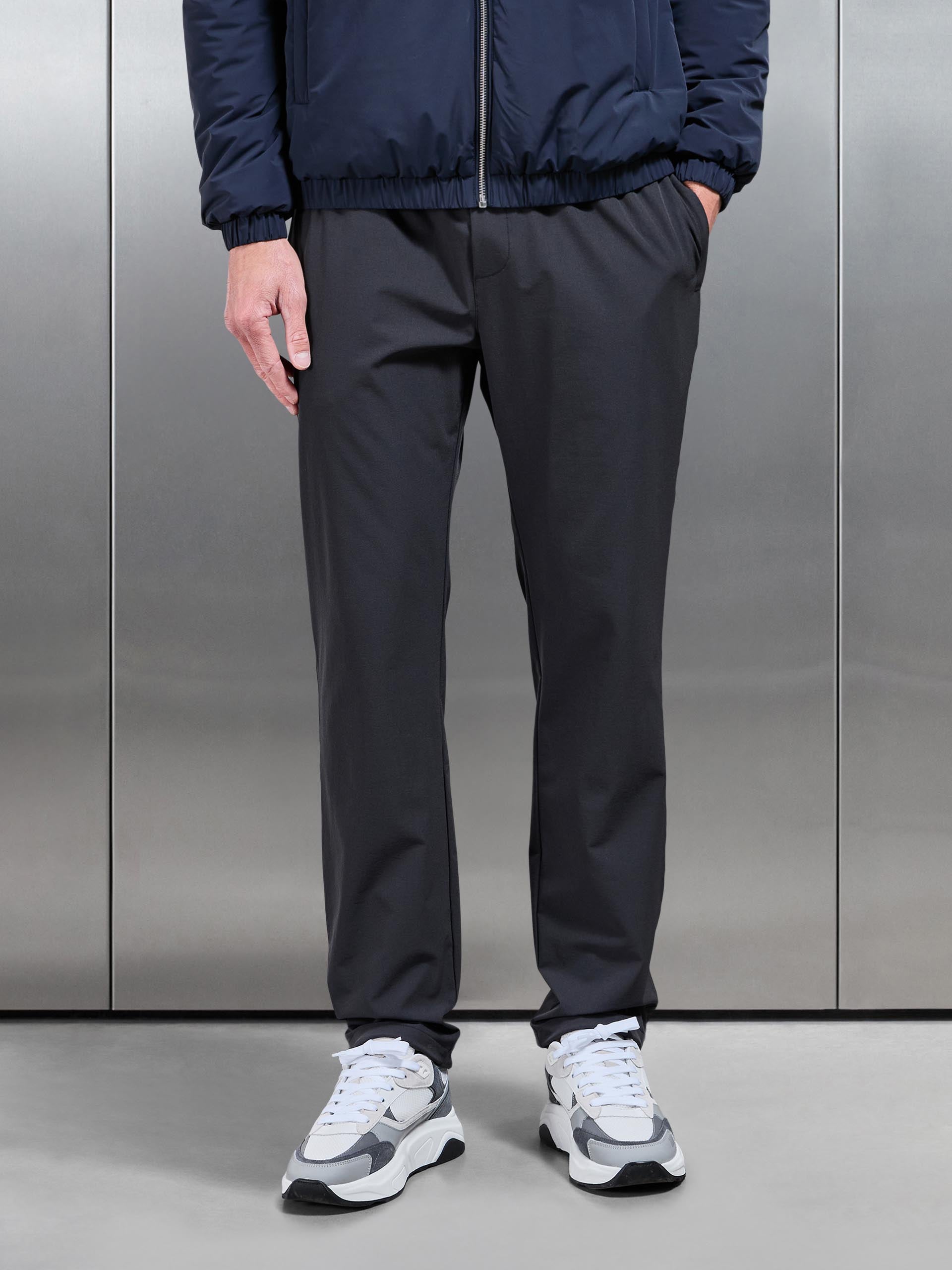 Relaxed Fit Nylon Trackpant in Grey