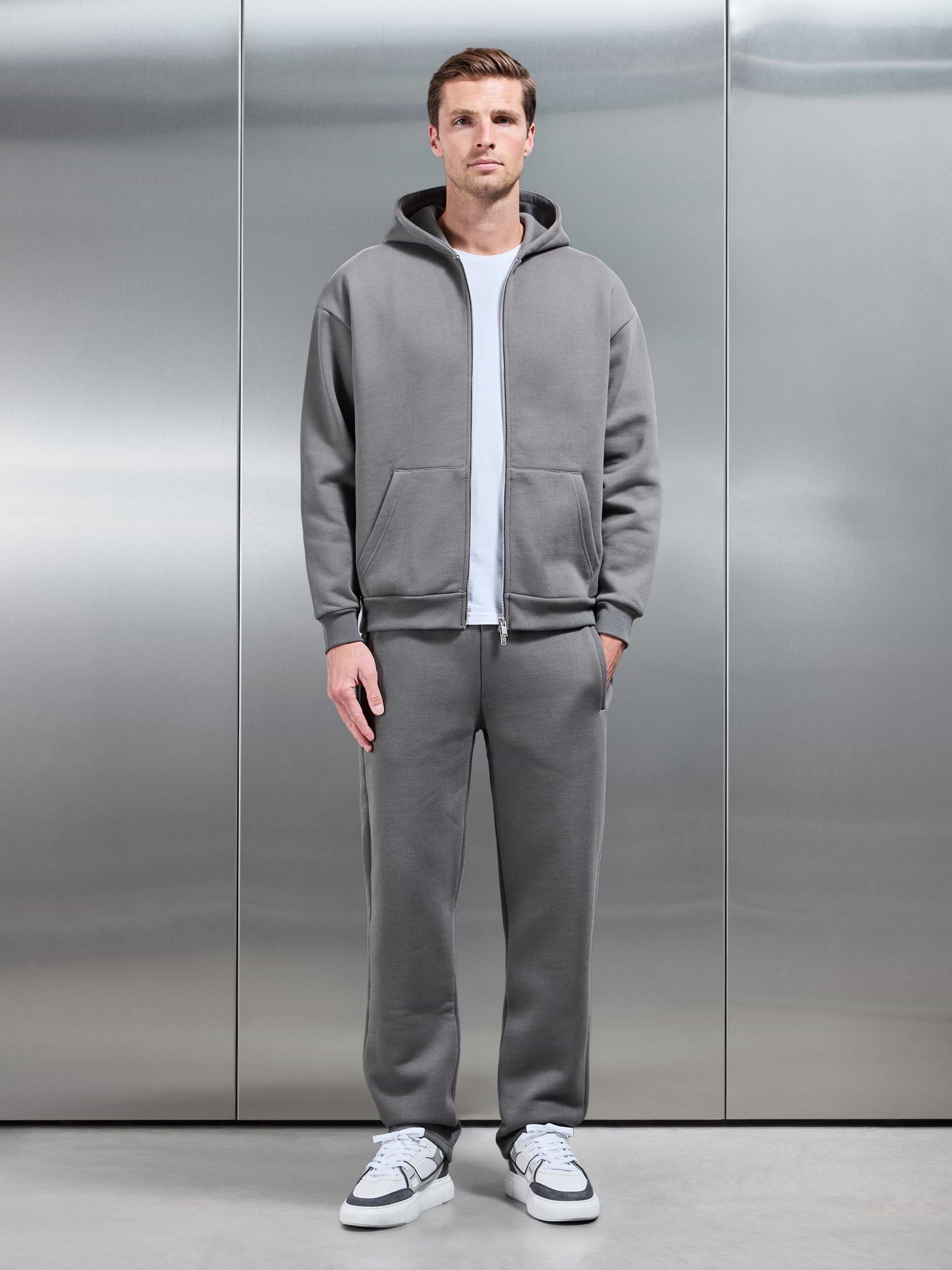 Relaxed Fit Straight Leg Jogger in Grey