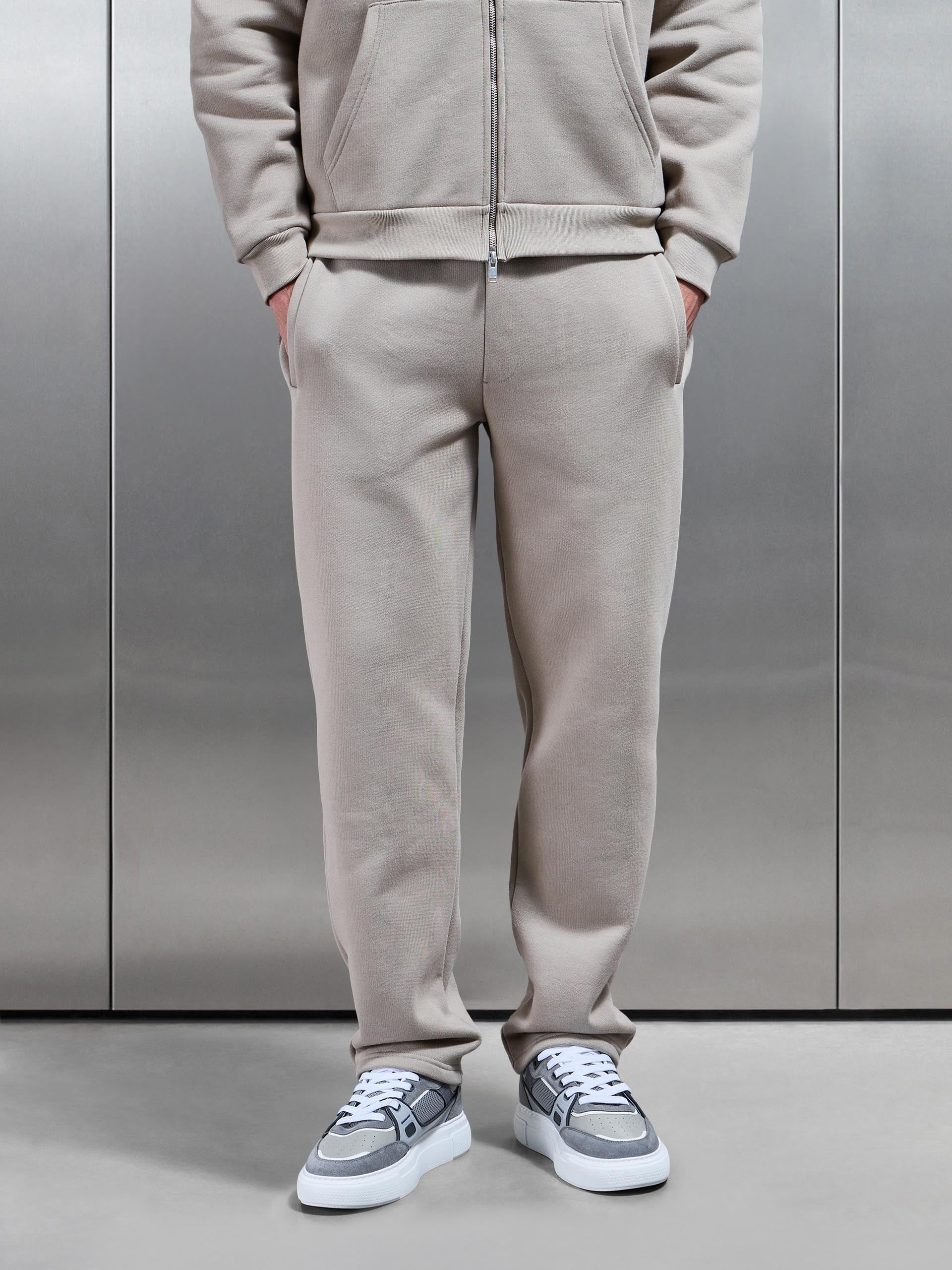 Relaxed Fit Straight Leg Jogger in Stone
