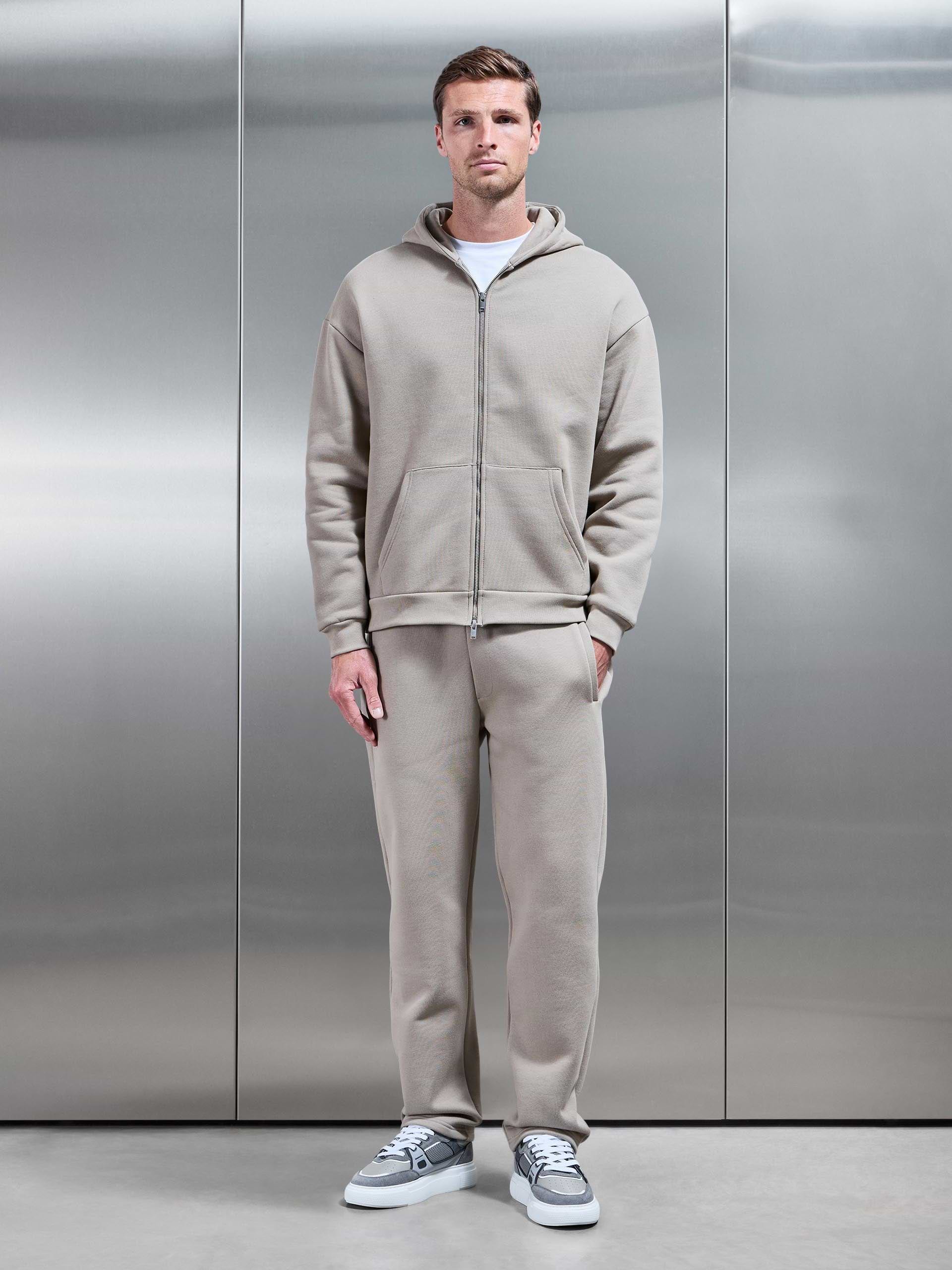 Relaxed Fit Straight Leg Jogger in Stone