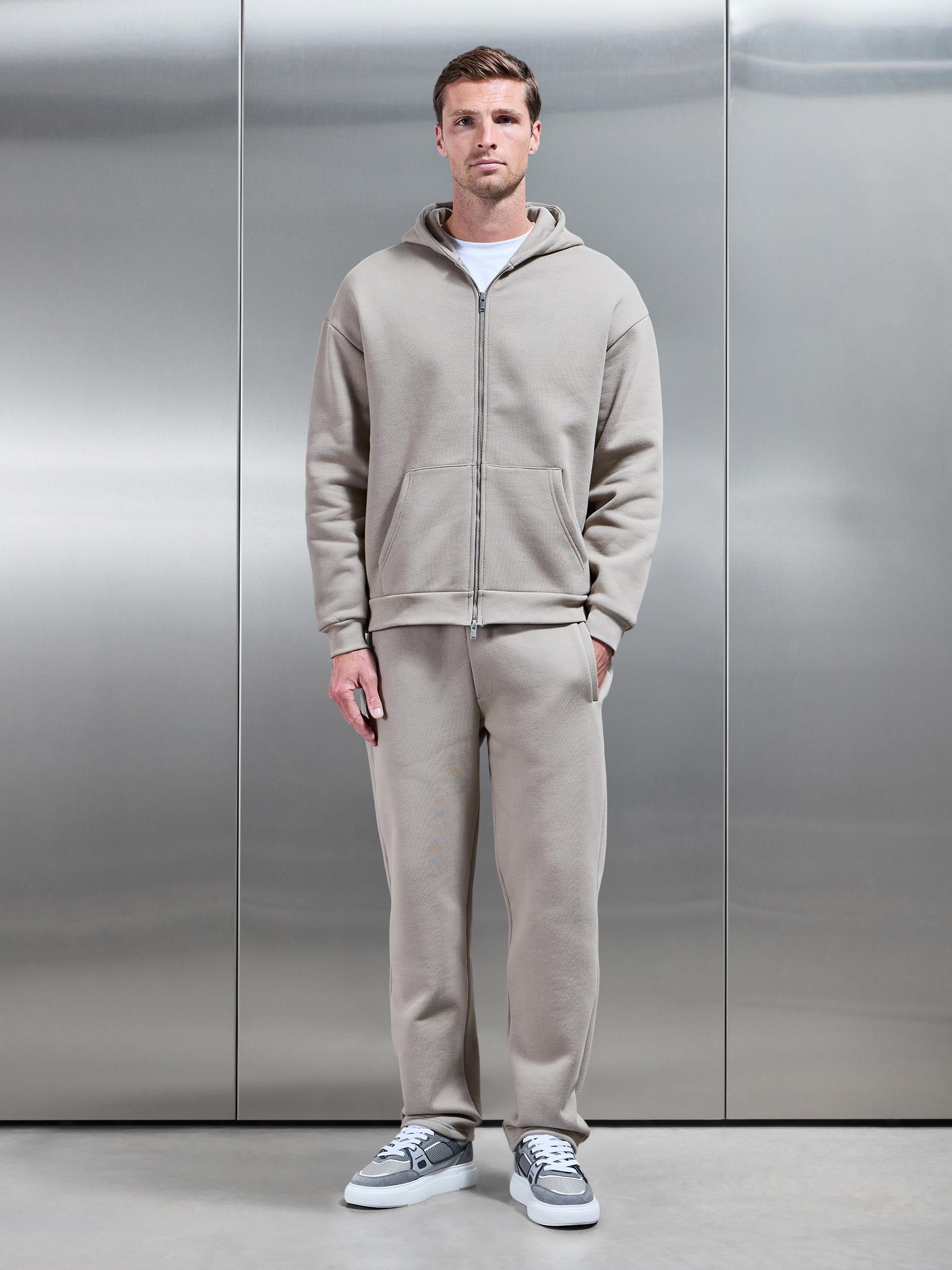 Relaxed Fit Straight Leg Jogger in Stone