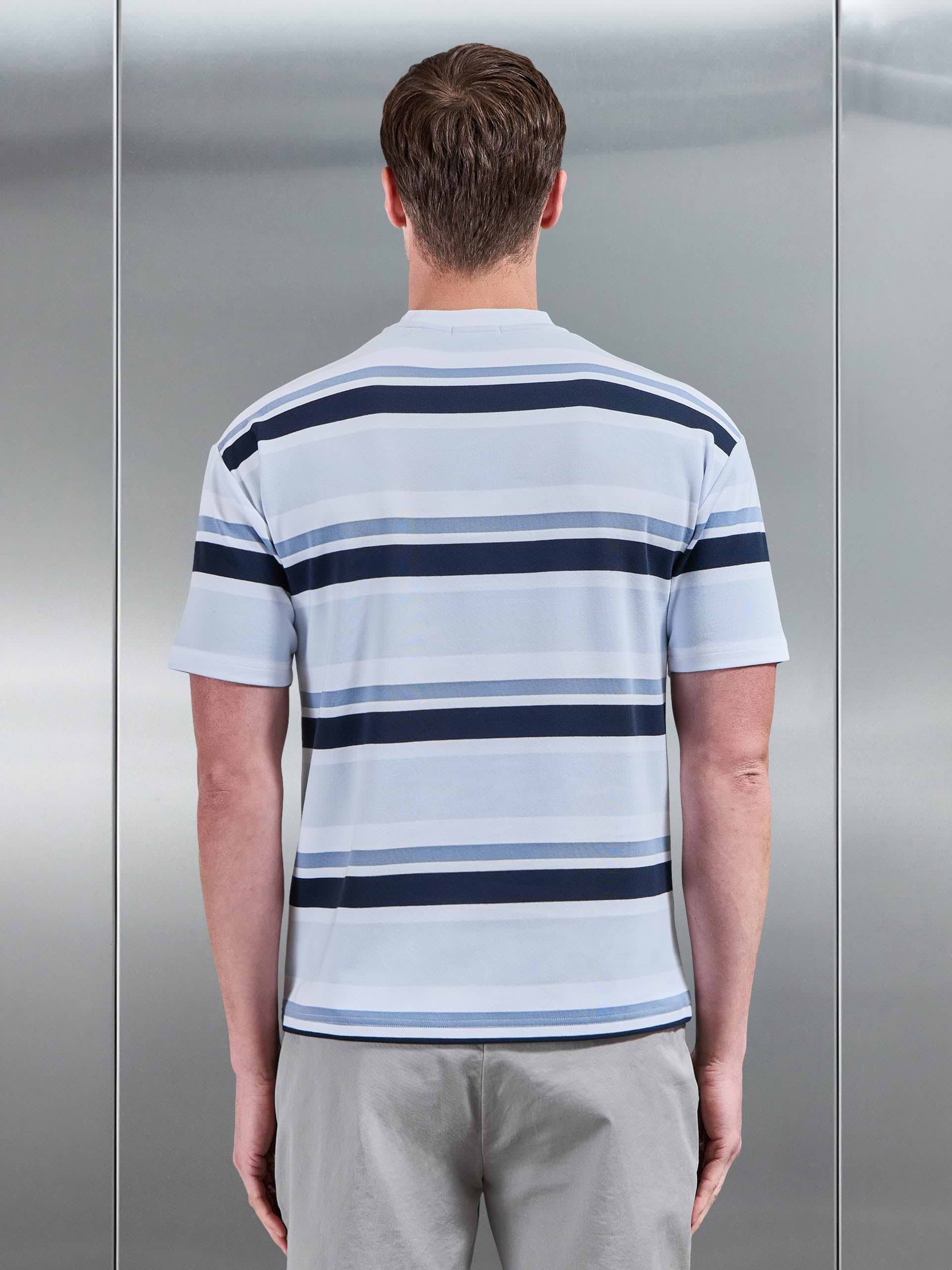 Relaxed Fit Stripe T-Shirt in Blue