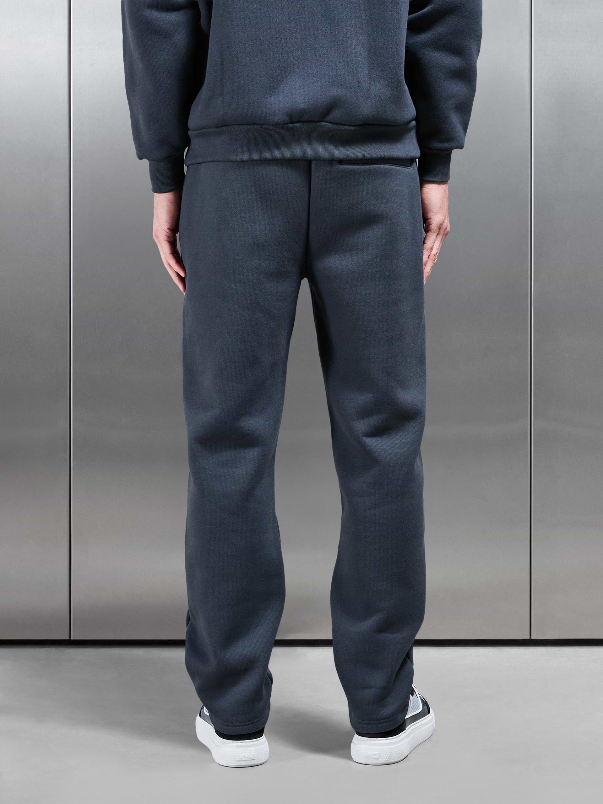 Relaxed Fit Straight Leg Jogger in Slate Blue
