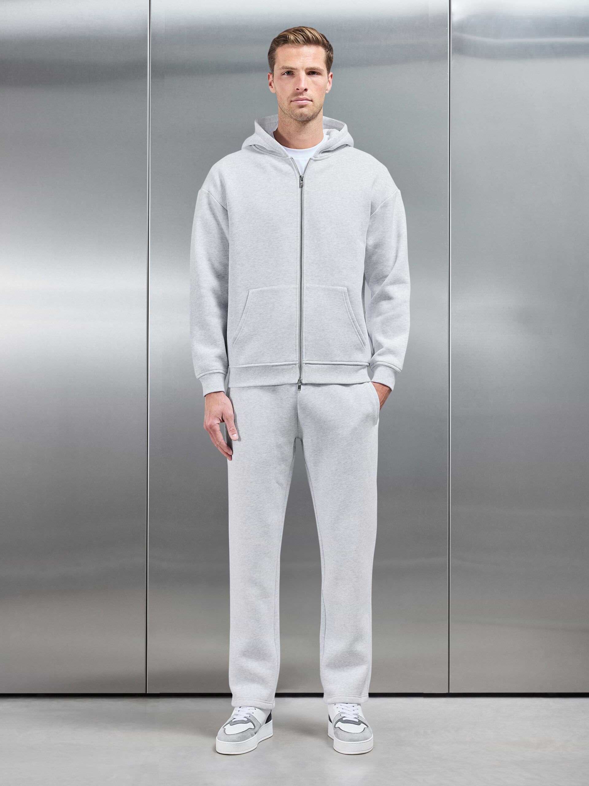 Relaxed Fit Tapered Leg Jogger in Marl Grey