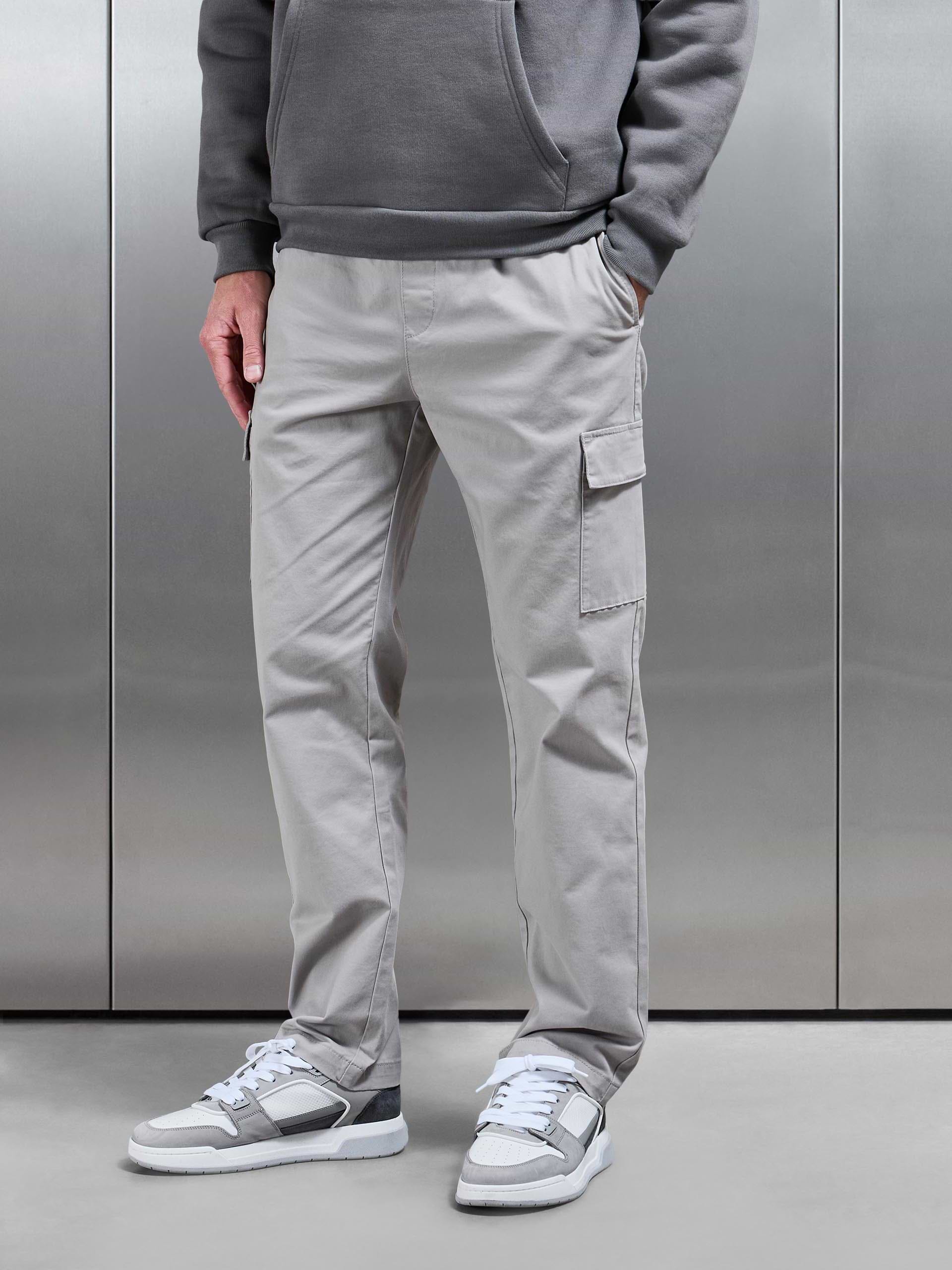 Relaxed Fit Cotton Cargo Pant in Stone