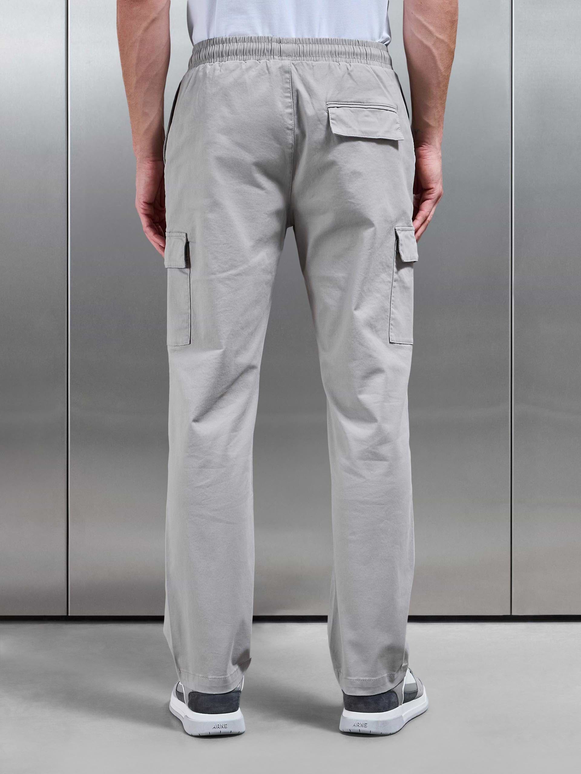 Relaxed Fit Cotton Cargo Pant in Stone