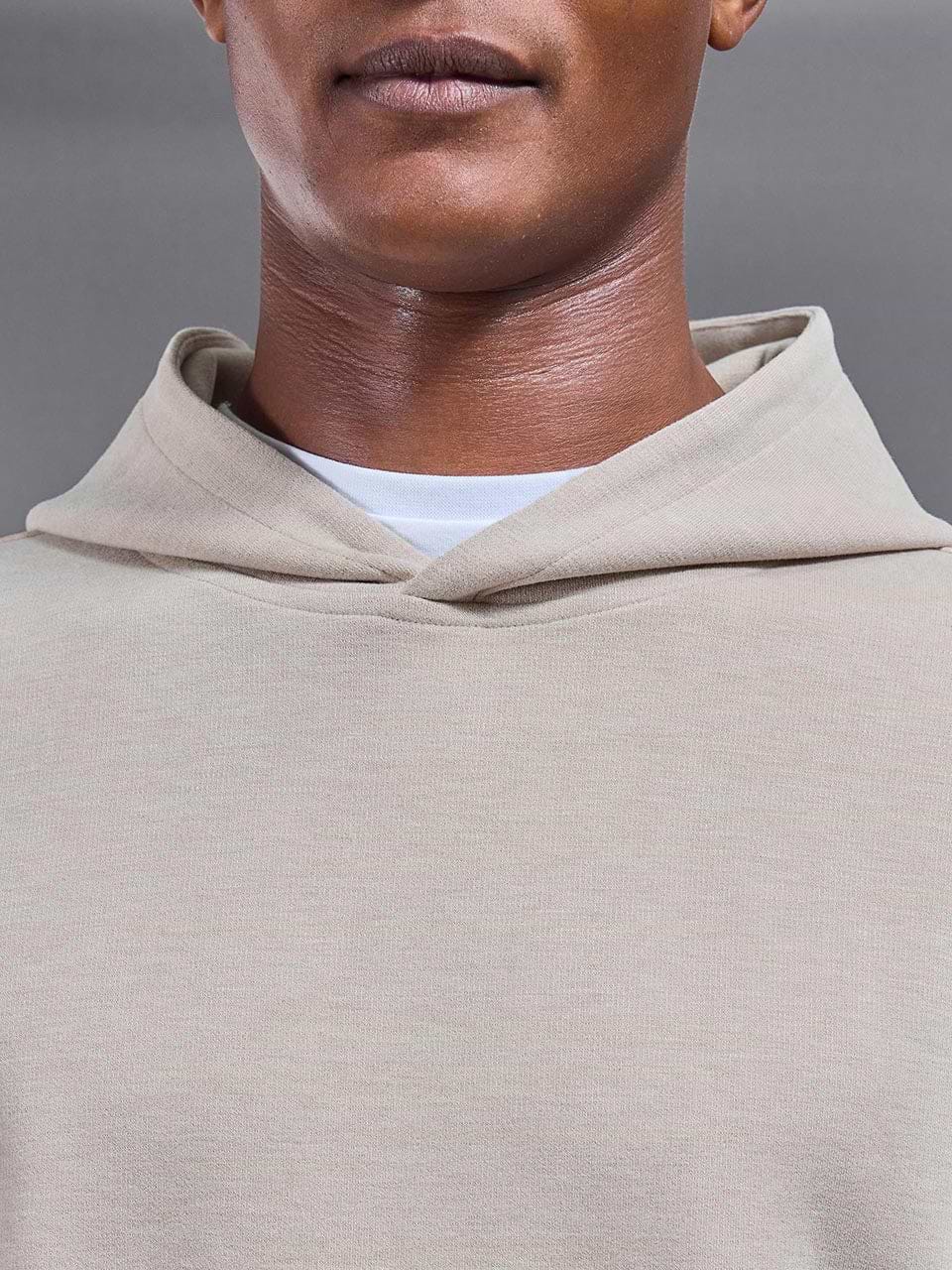 Relaxed Fit Knitted Hoodie in Beige