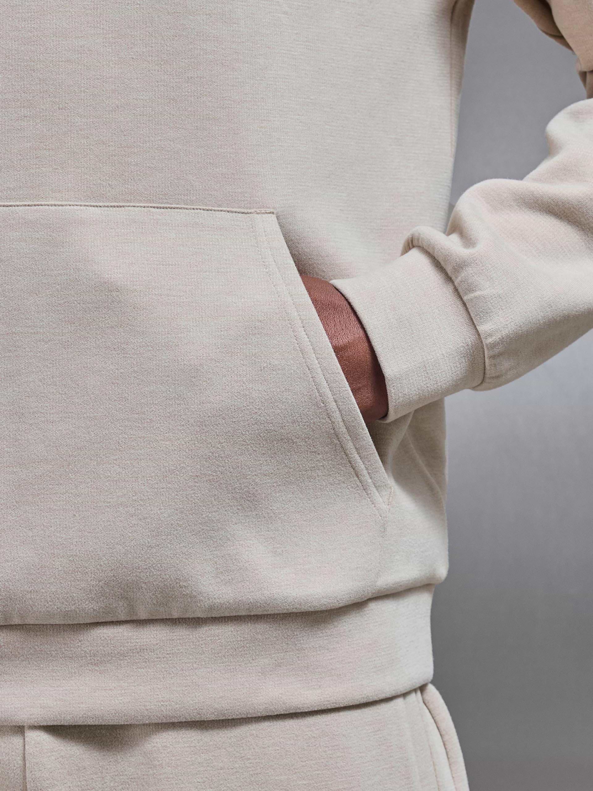 Relaxed Fit Knitted Hoodie in Beige