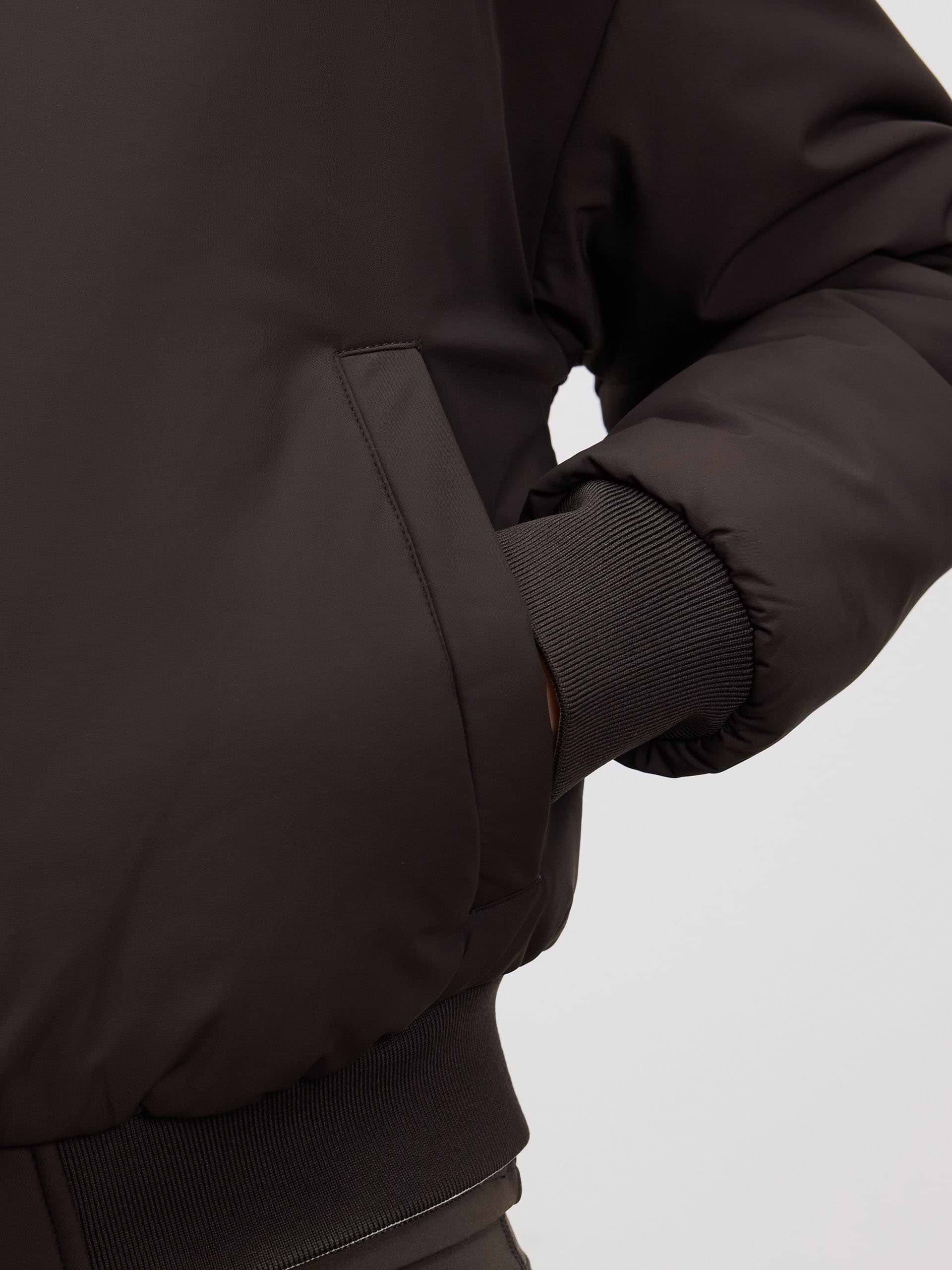 Womens Reversible Bomber Jacket in Brown Ecru