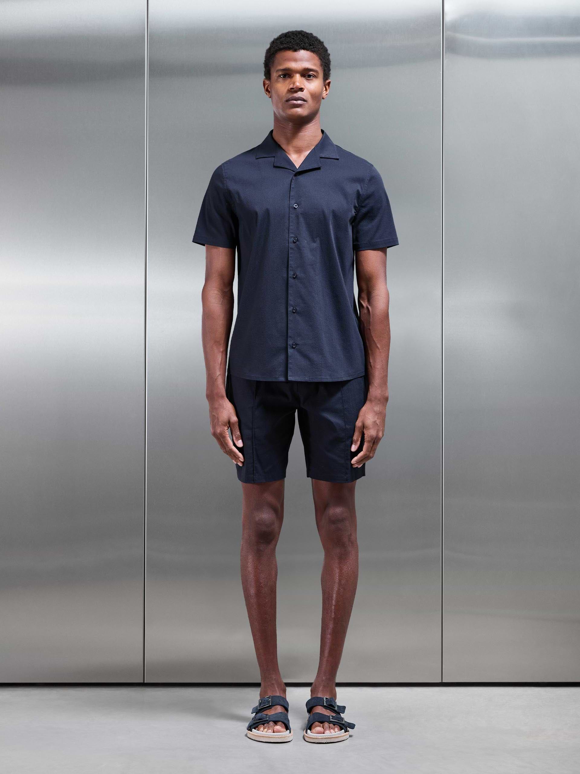 Seersucker Short in Navy