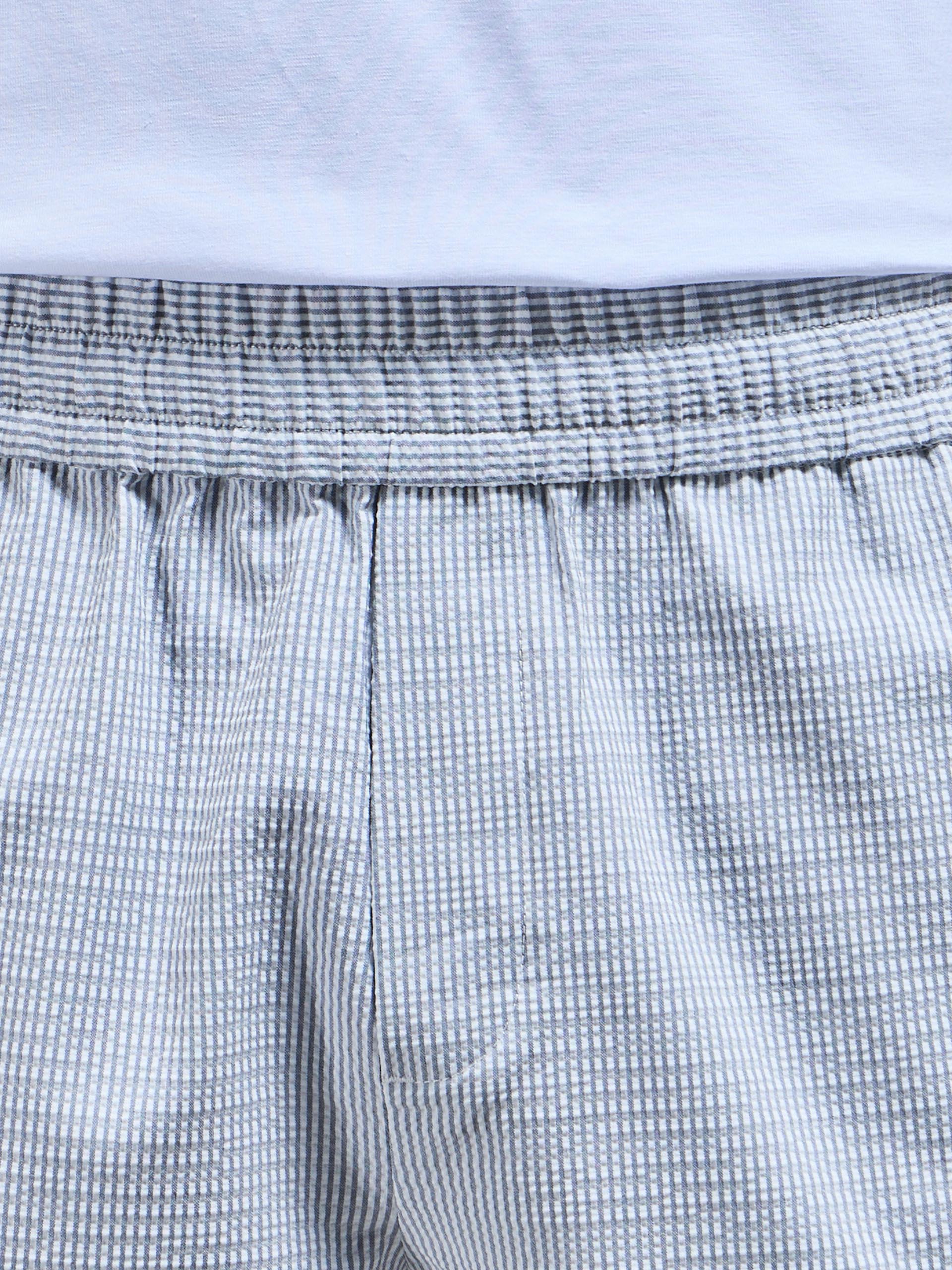 Seersucker Stripe Textured Short in Blue