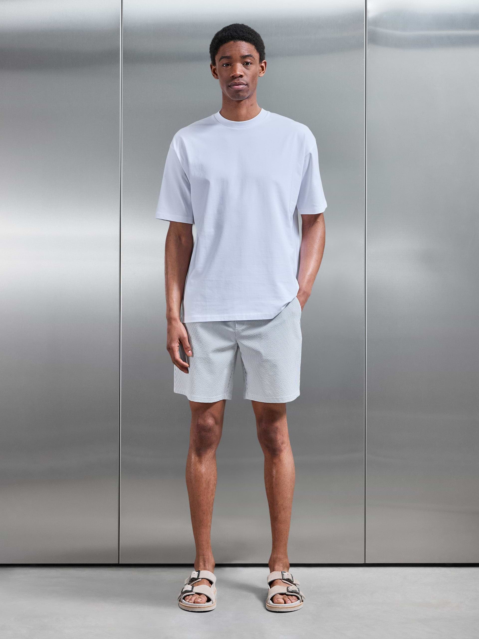 Seersucker Stripe Short in Blue