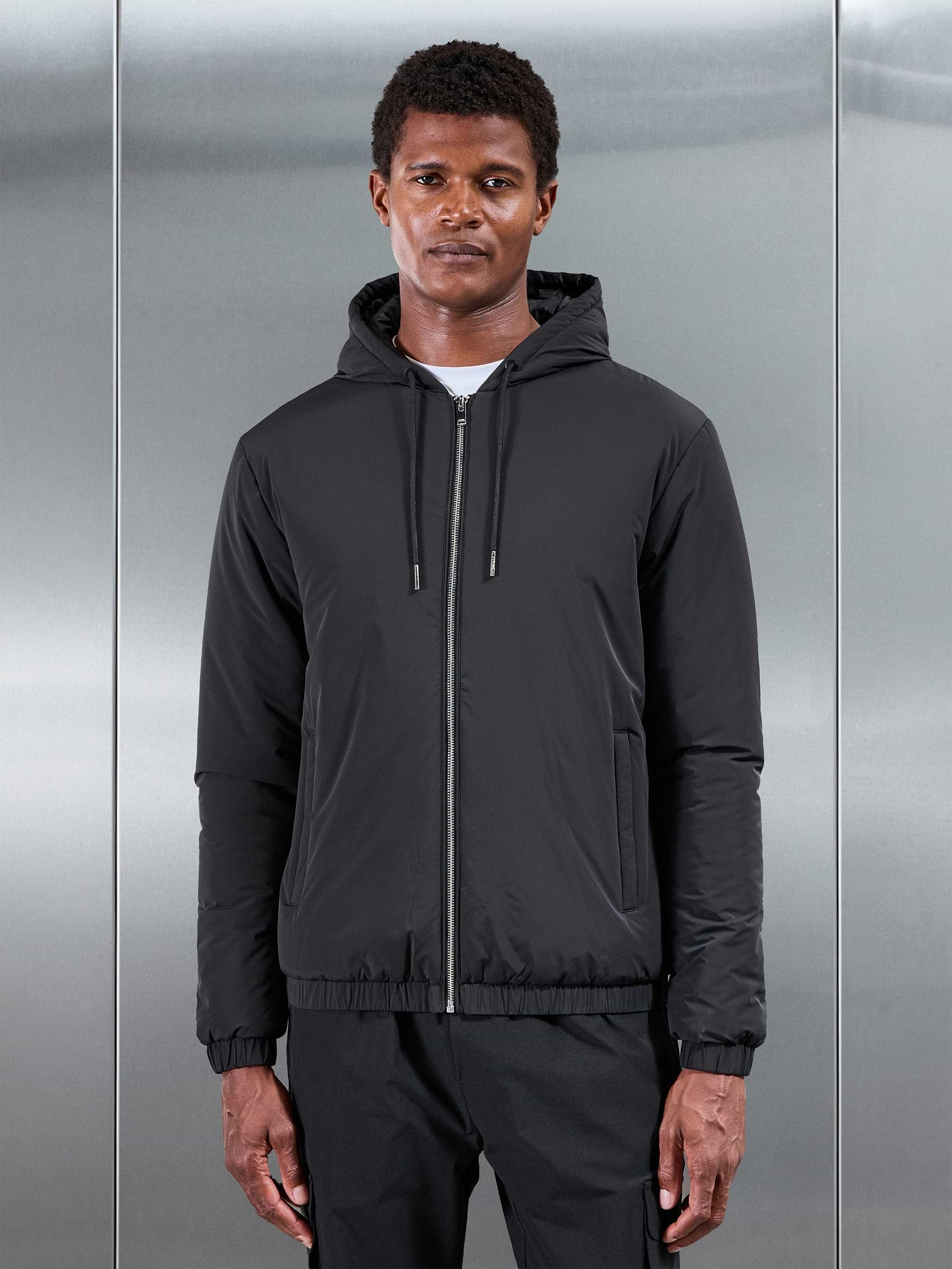 Shell Padded Windbreaker in Black