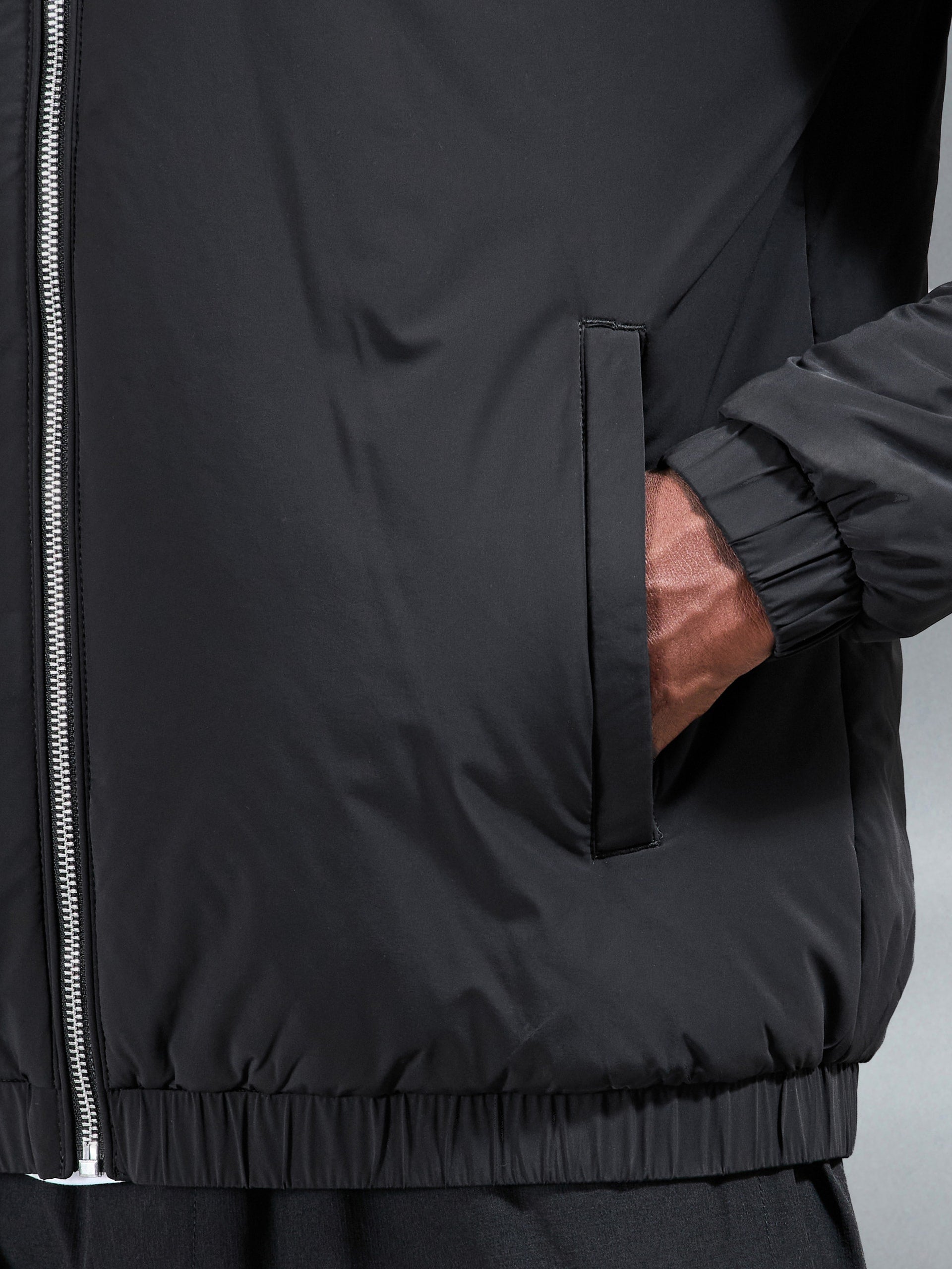 Shell Padded Windbreaker in Black