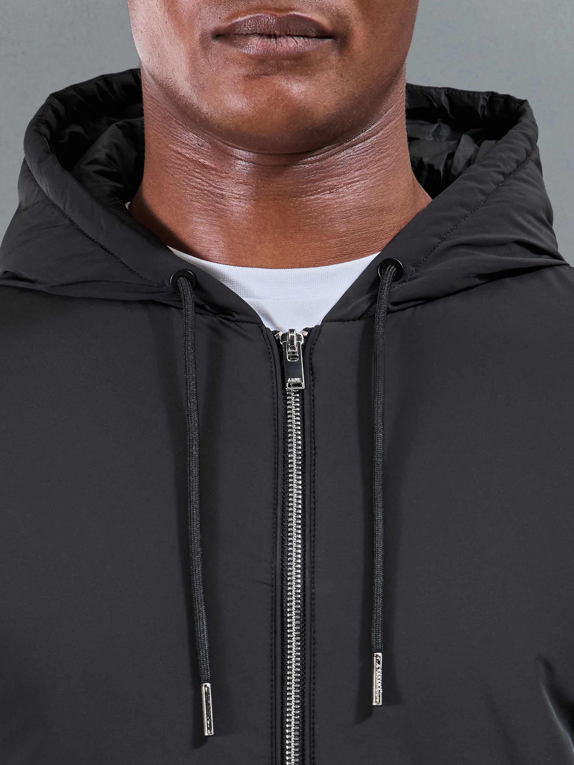 Shell Padded Windbreaker in Black