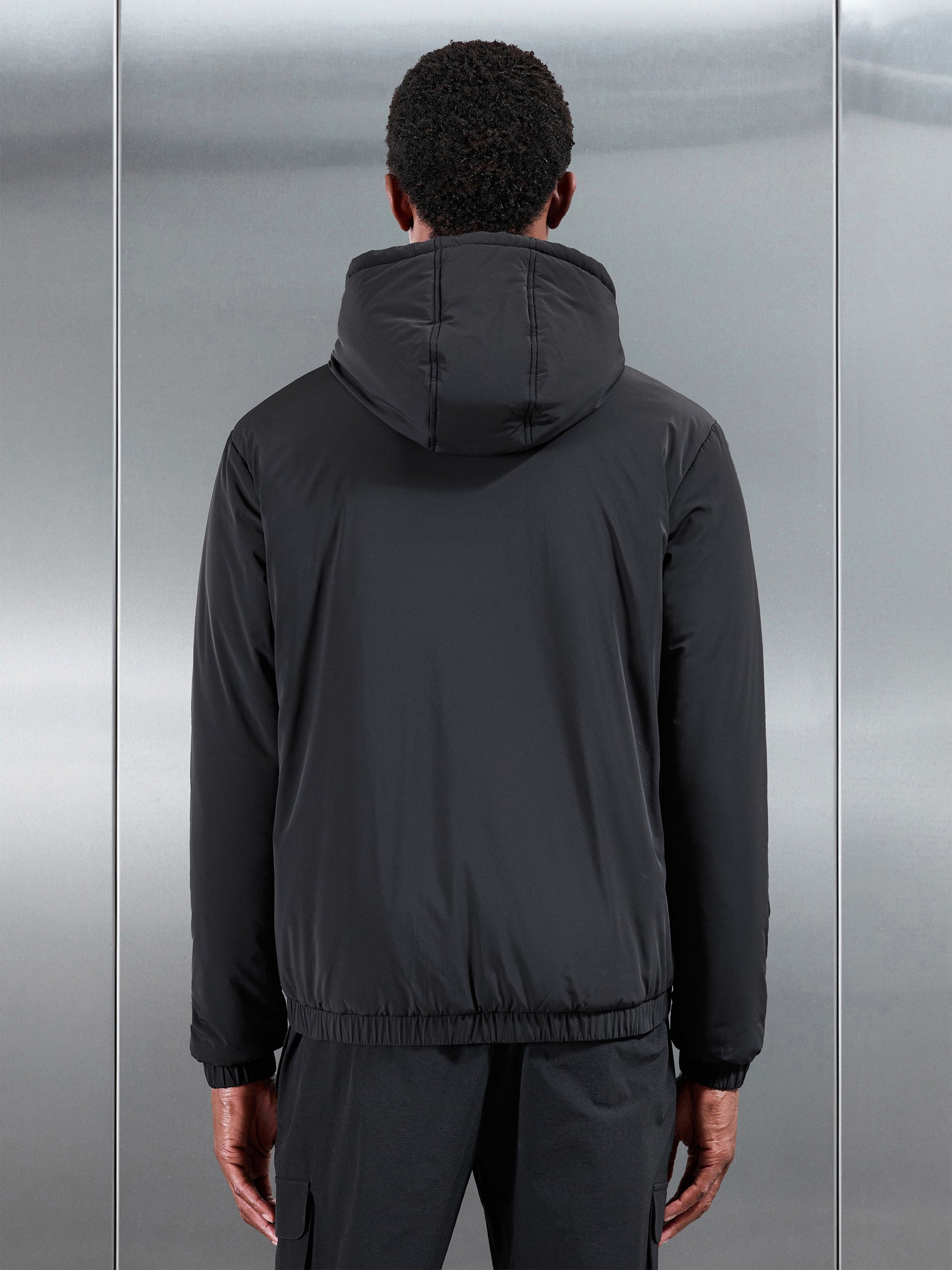 Shell Padded Windbreaker in Black