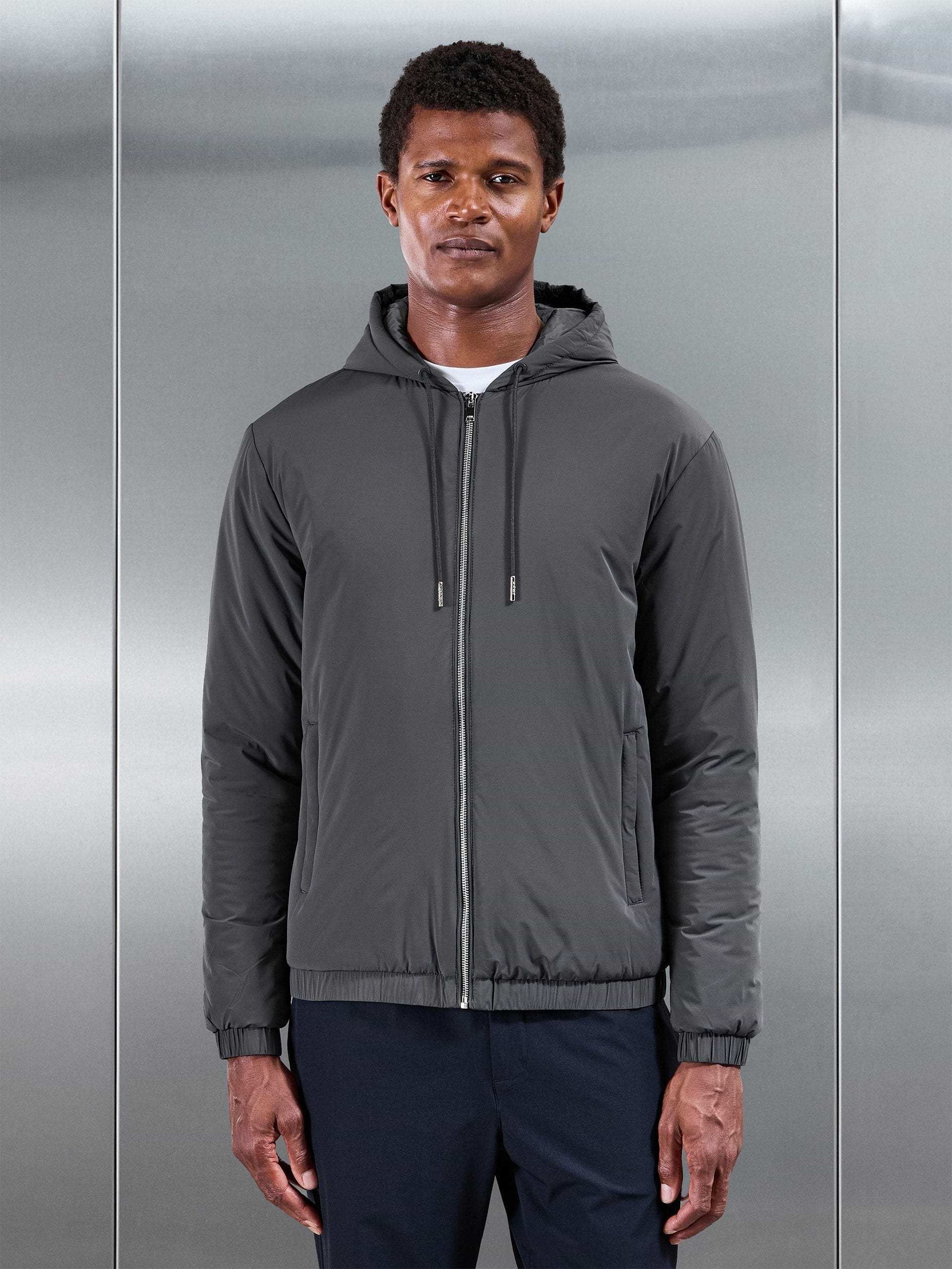 Shell Padded Windbreaker in Grey