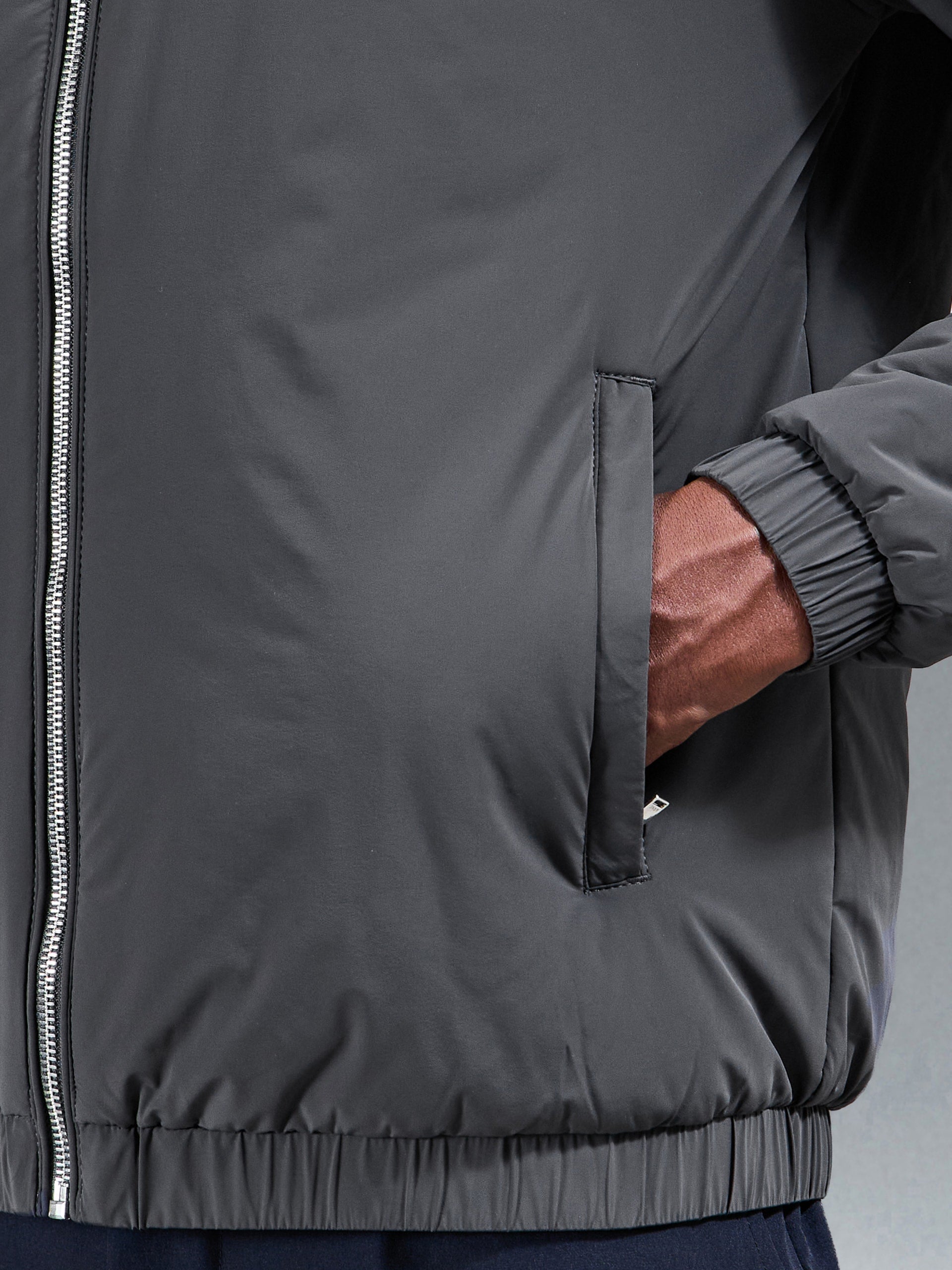Shell Padded Windbreaker in Grey