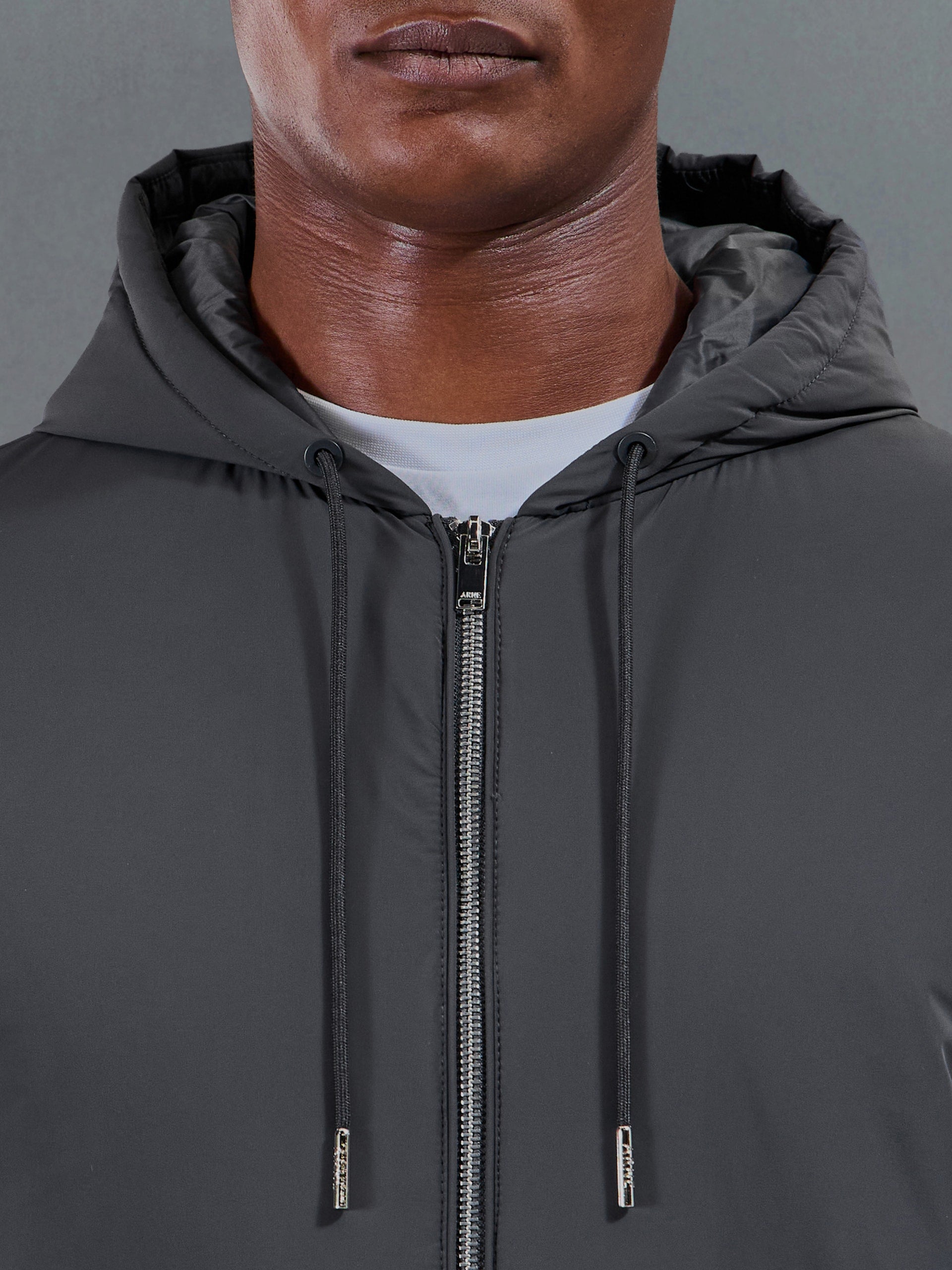Shell Padded Windbreaker in Grey