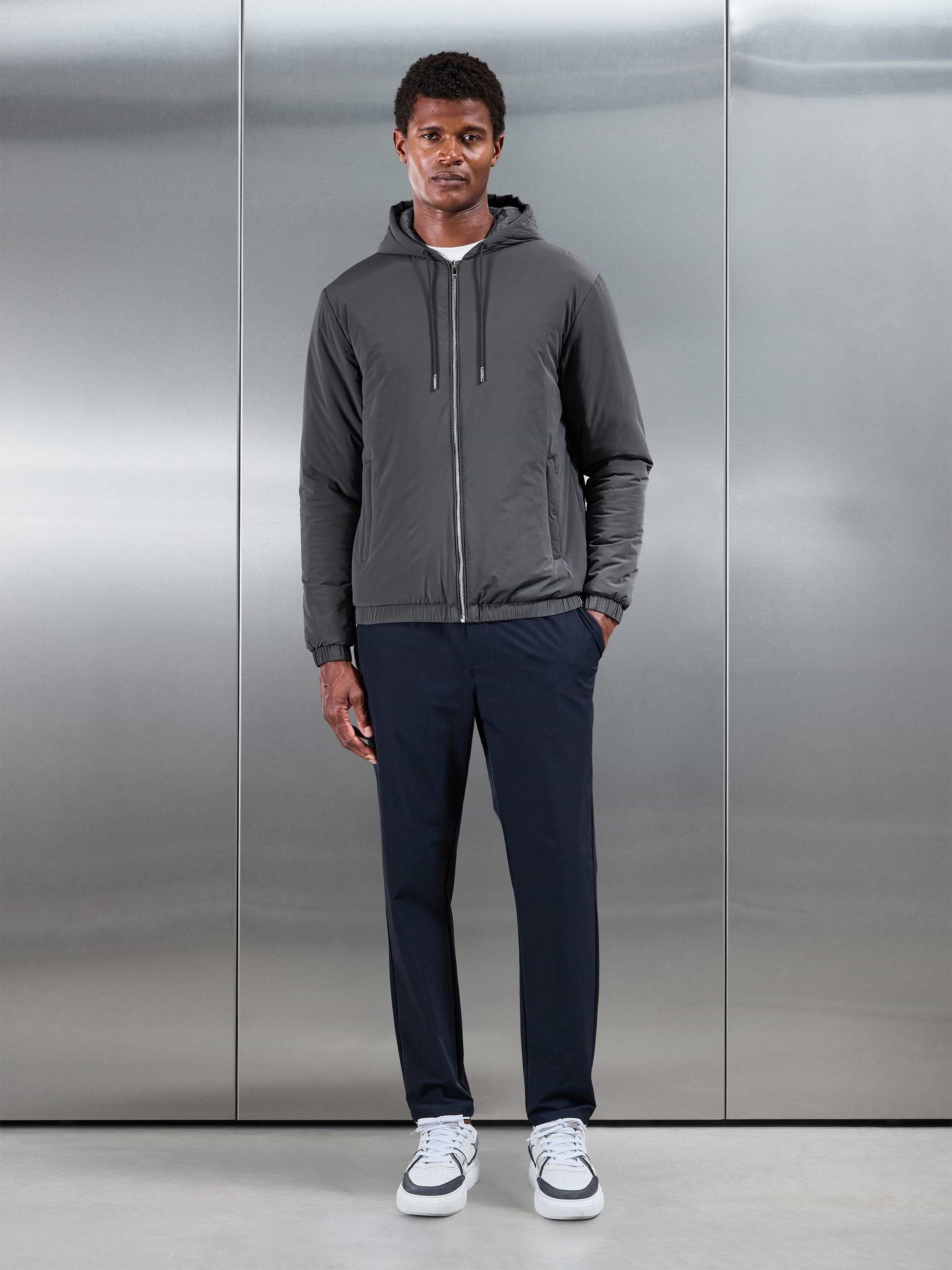 Shell Padded Windbreaker in Grey