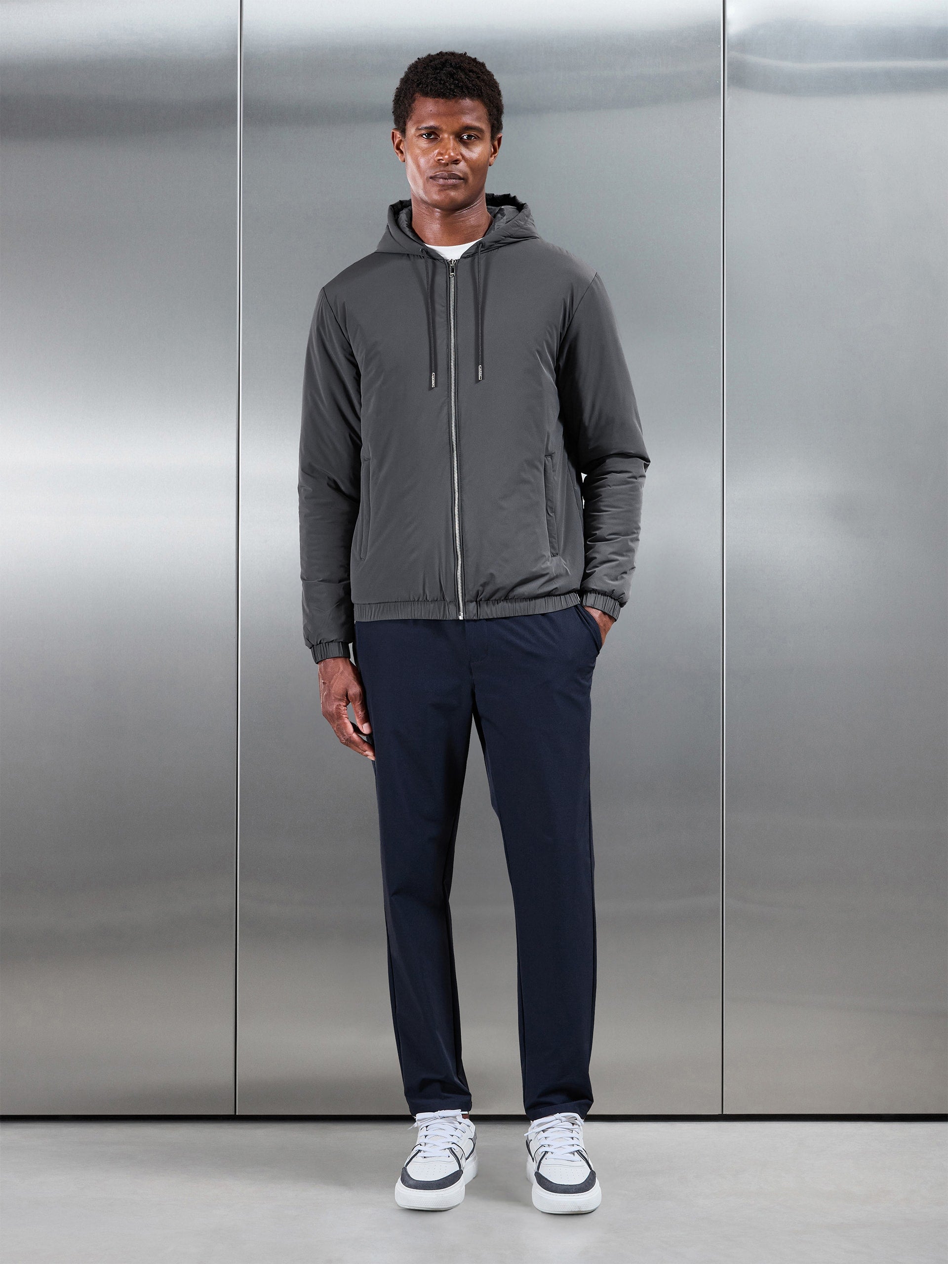 Shell Padded Windbreaker in Grey