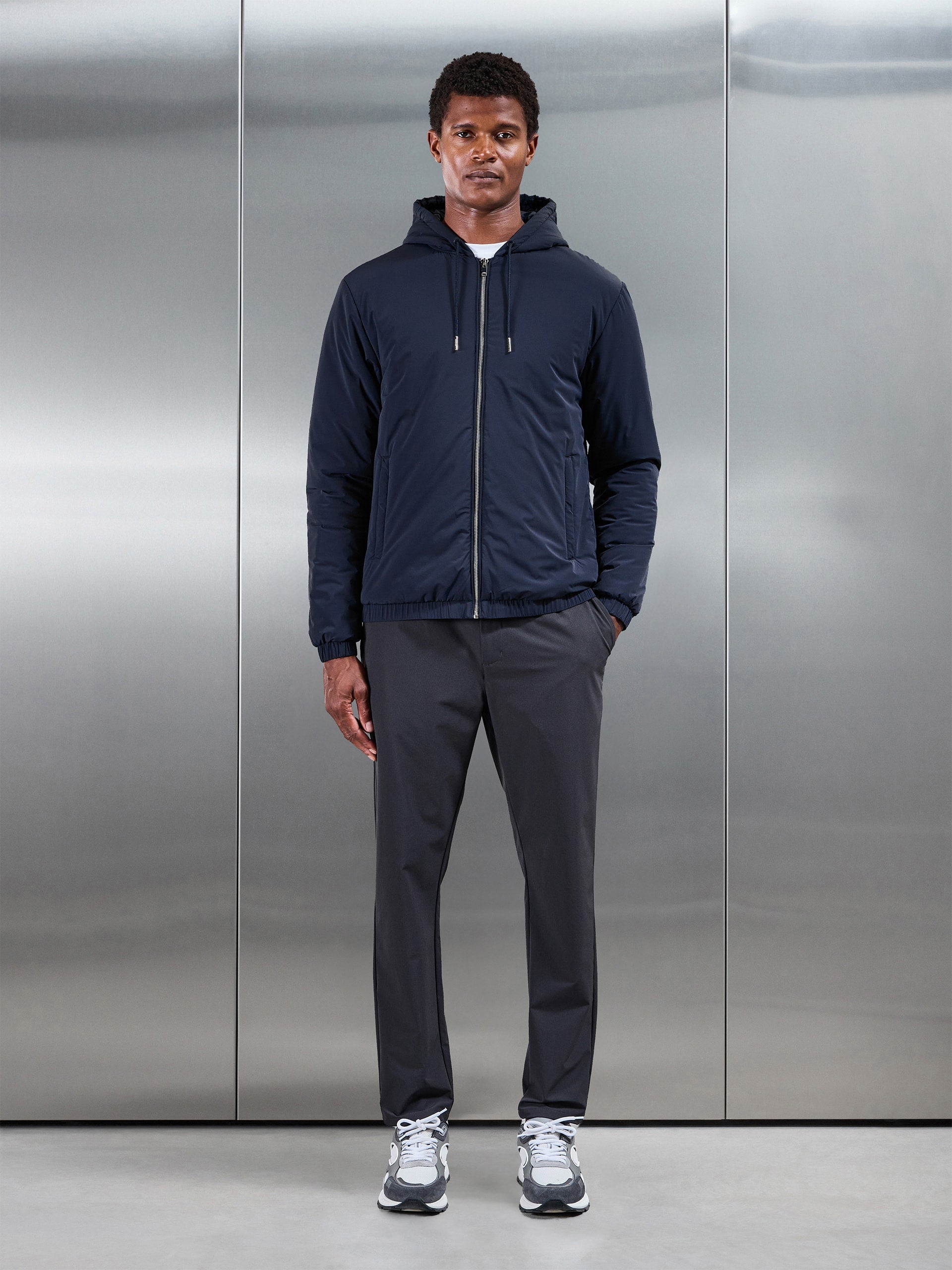 Shell Padded Windbreaker in Navy