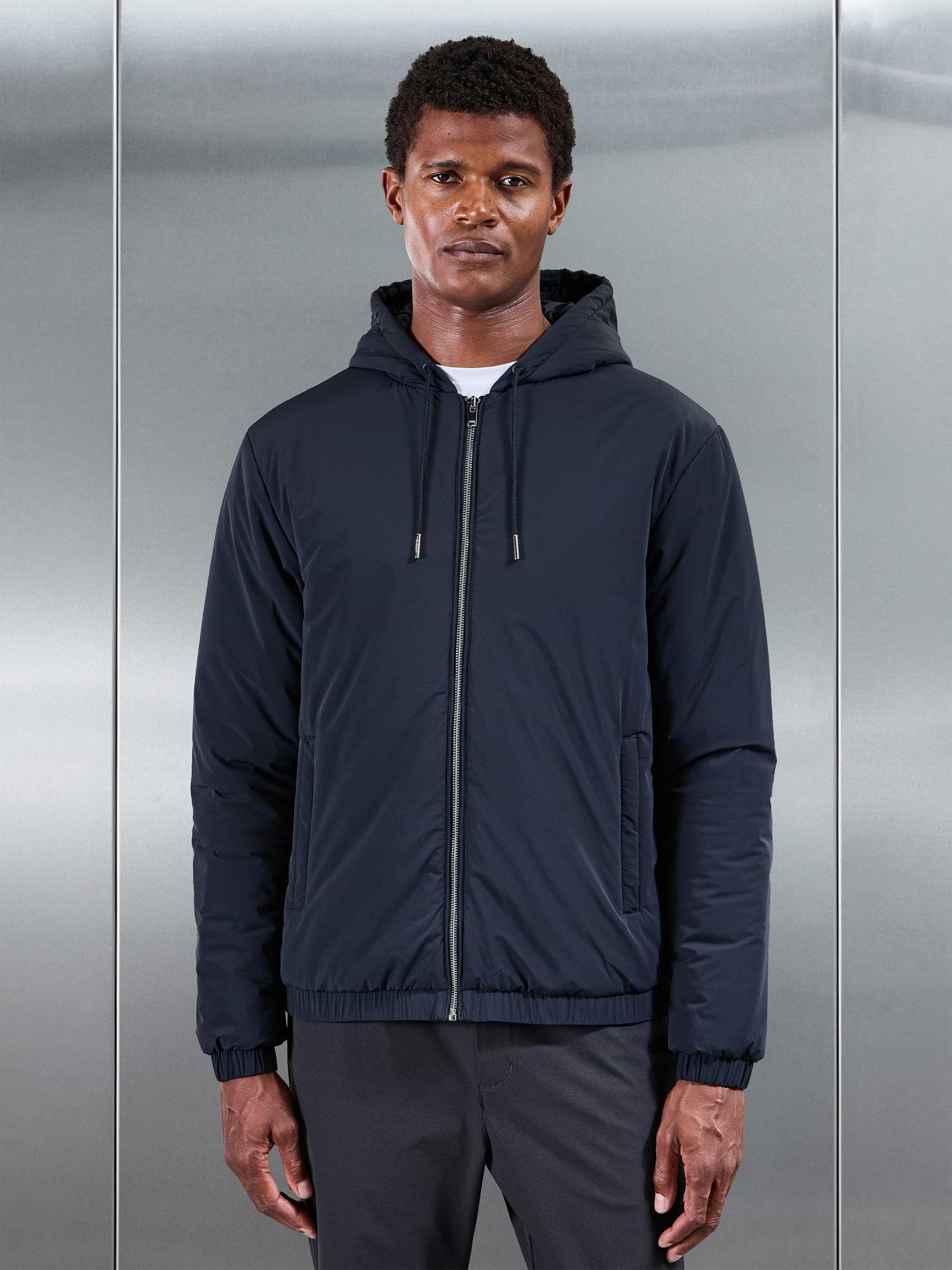 Shell Padded Windbreaker in Navy