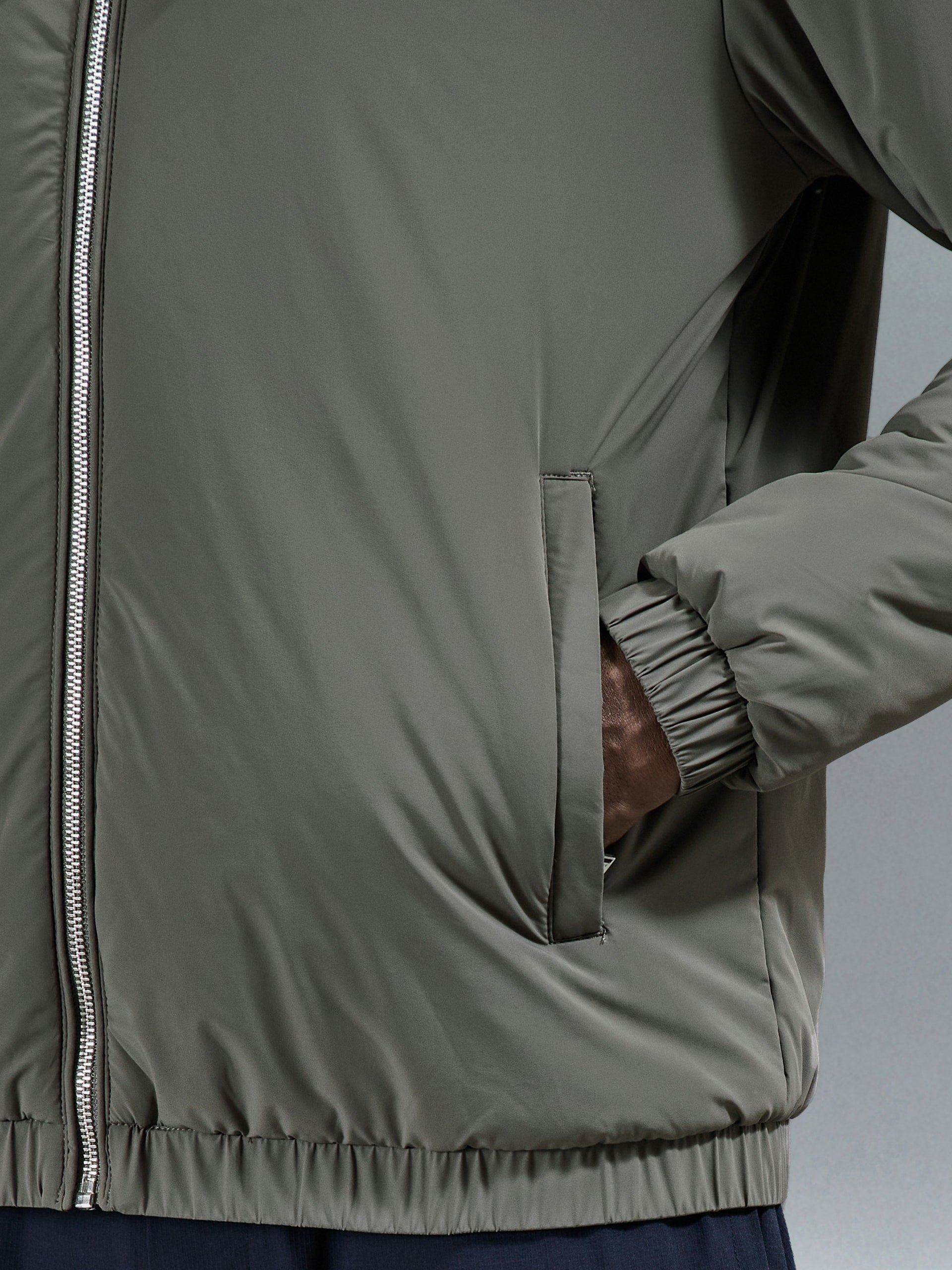 Shell Padded Windbreaker in Olive