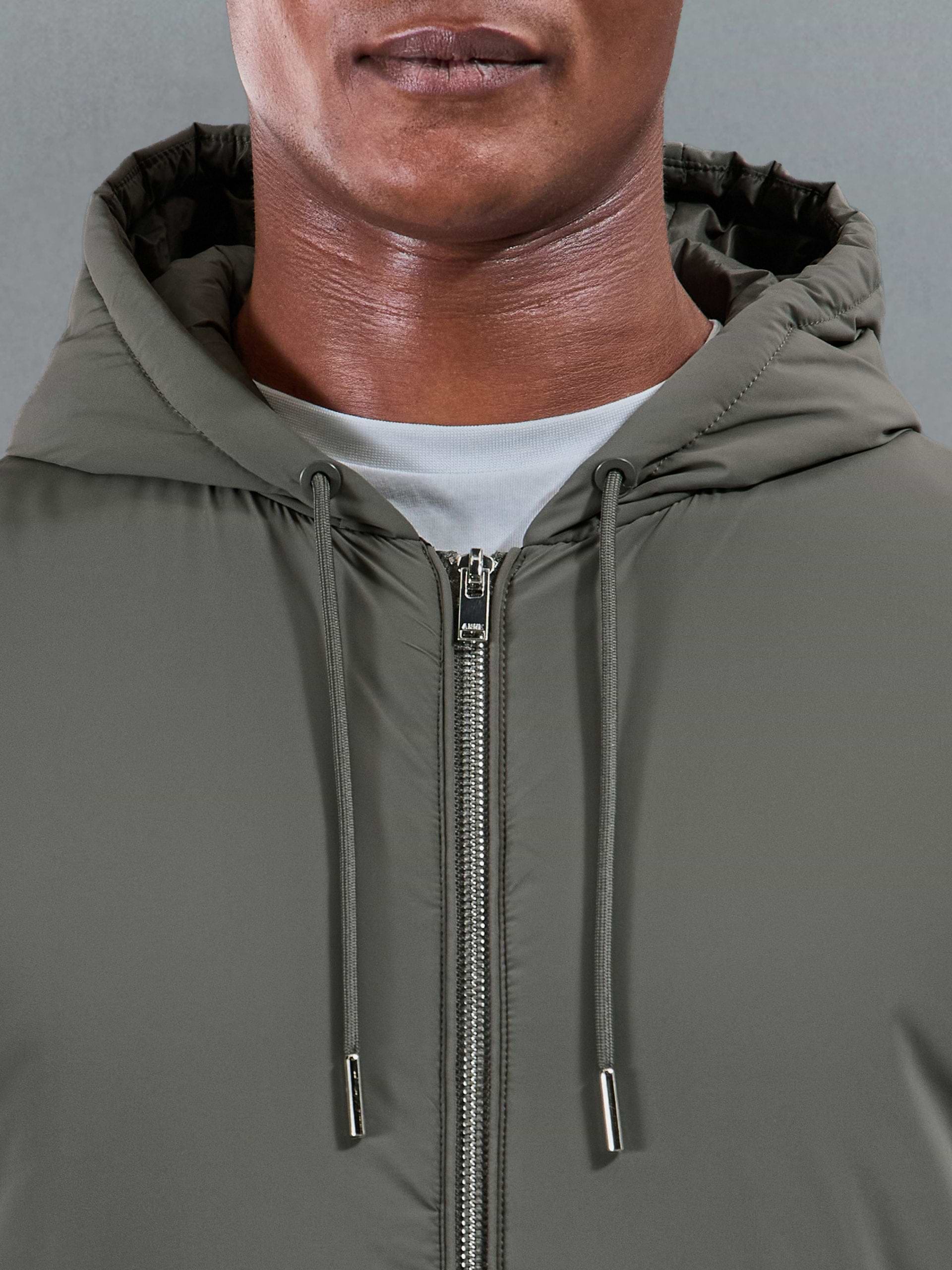 Shell Padded Windbreaker in Olive