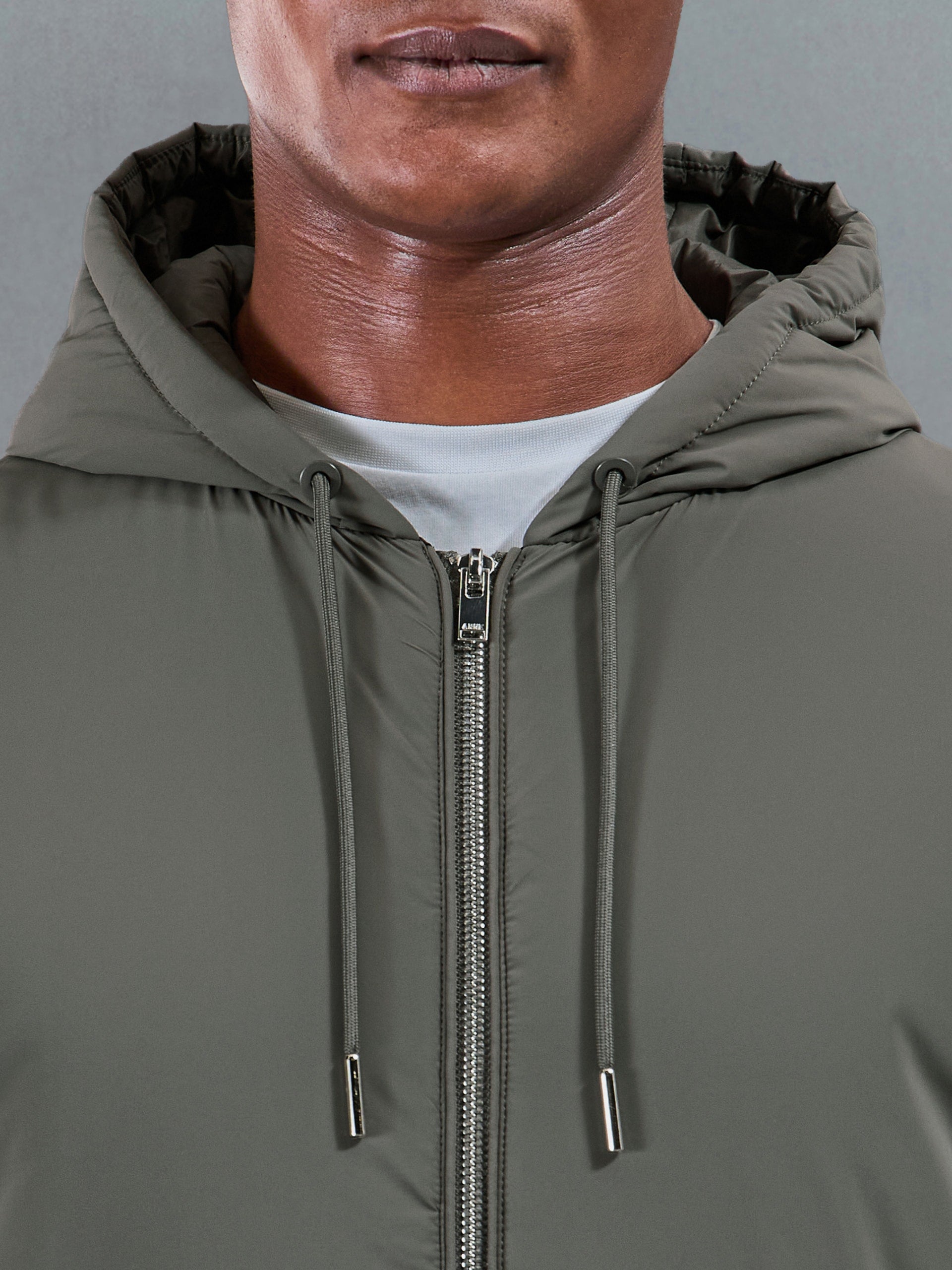 Shell Padded Windbreaker in Olive