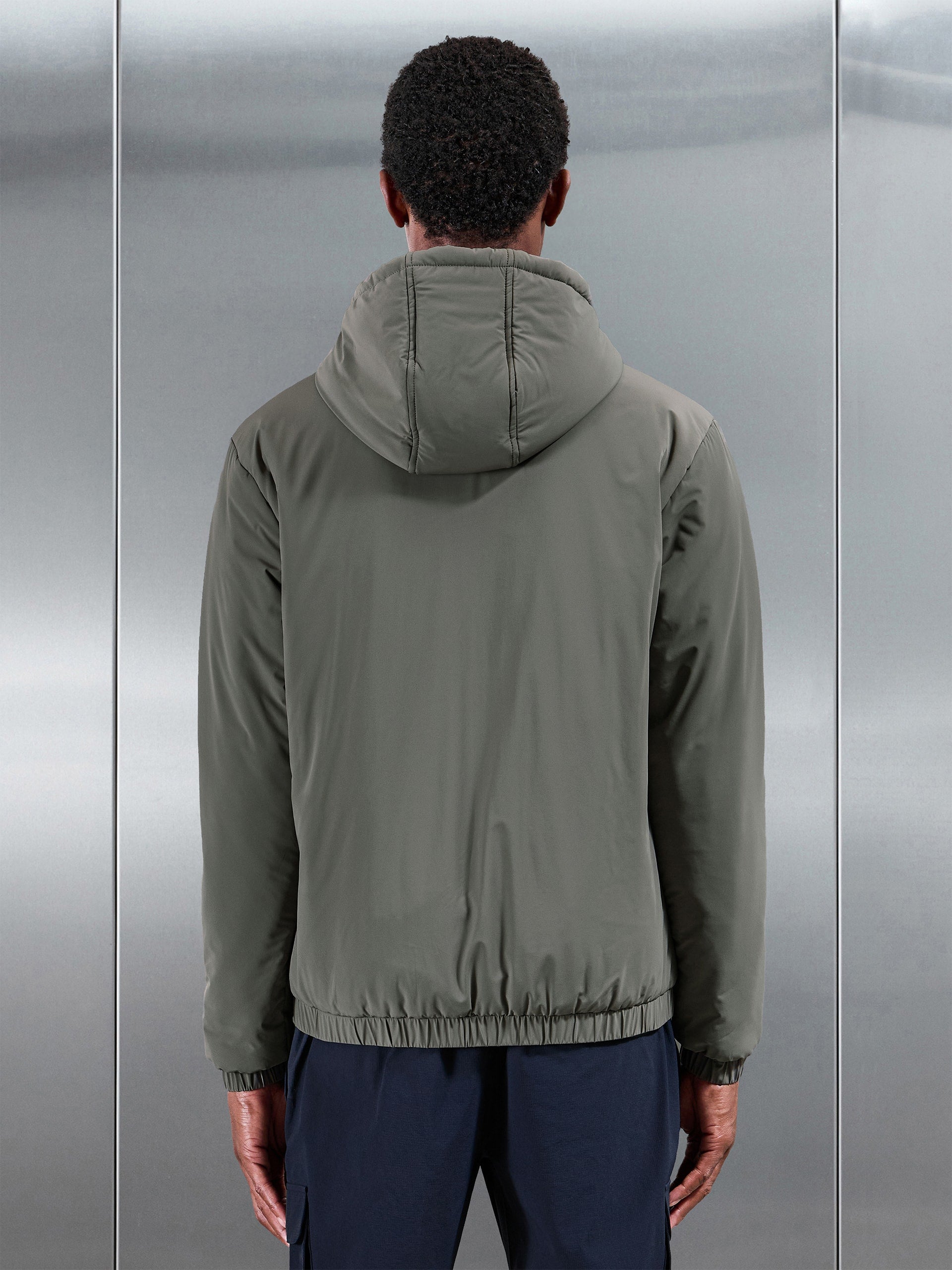 Shell Padded Windbreaker in Olive
