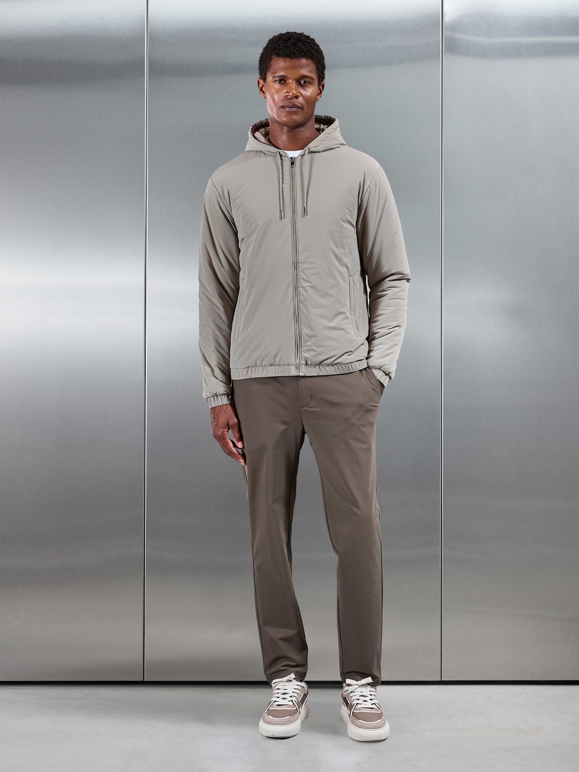 Shell Padded Windbreaker in Taupe
