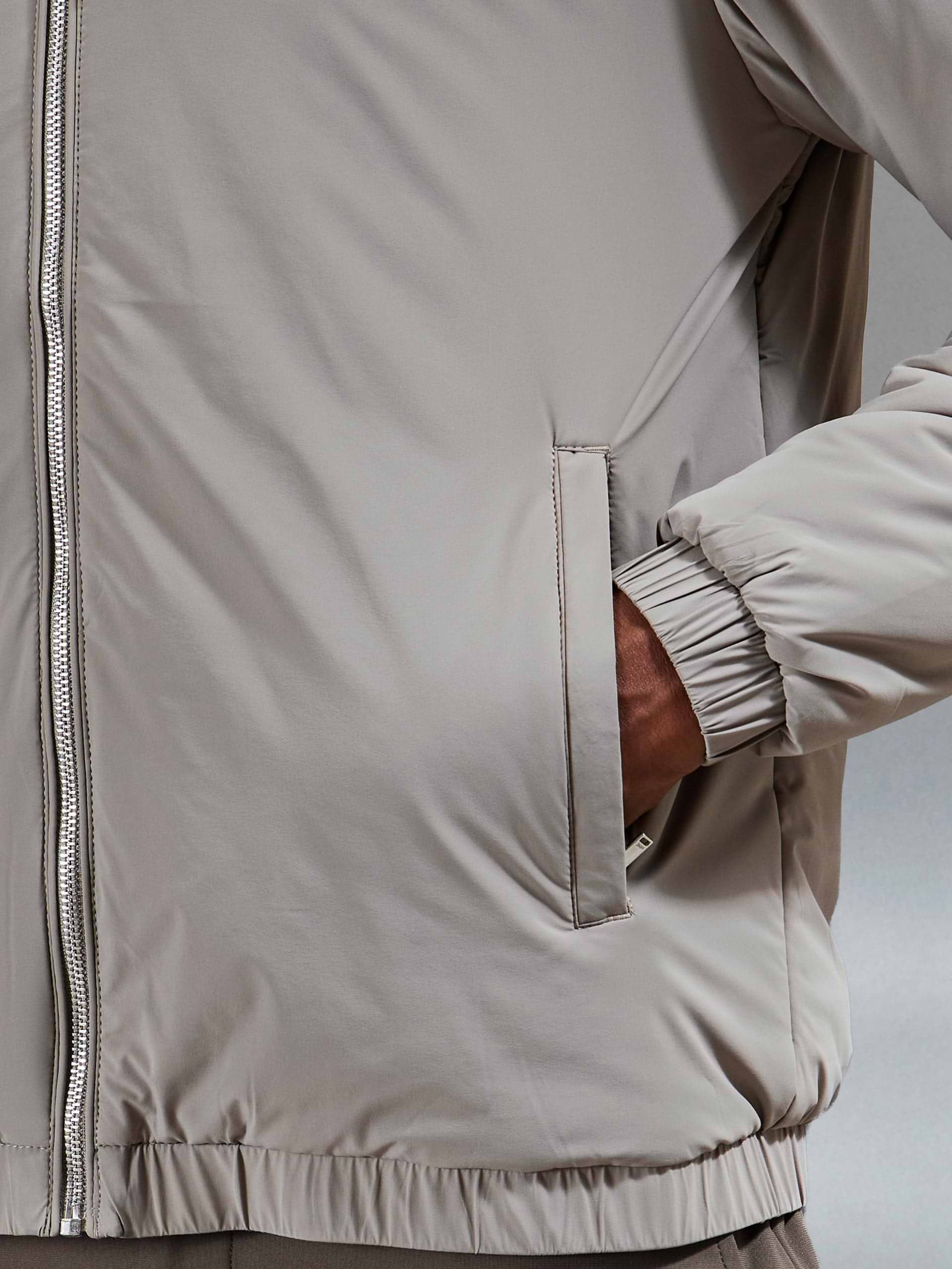Shell Padded Windbreaker in Taupe