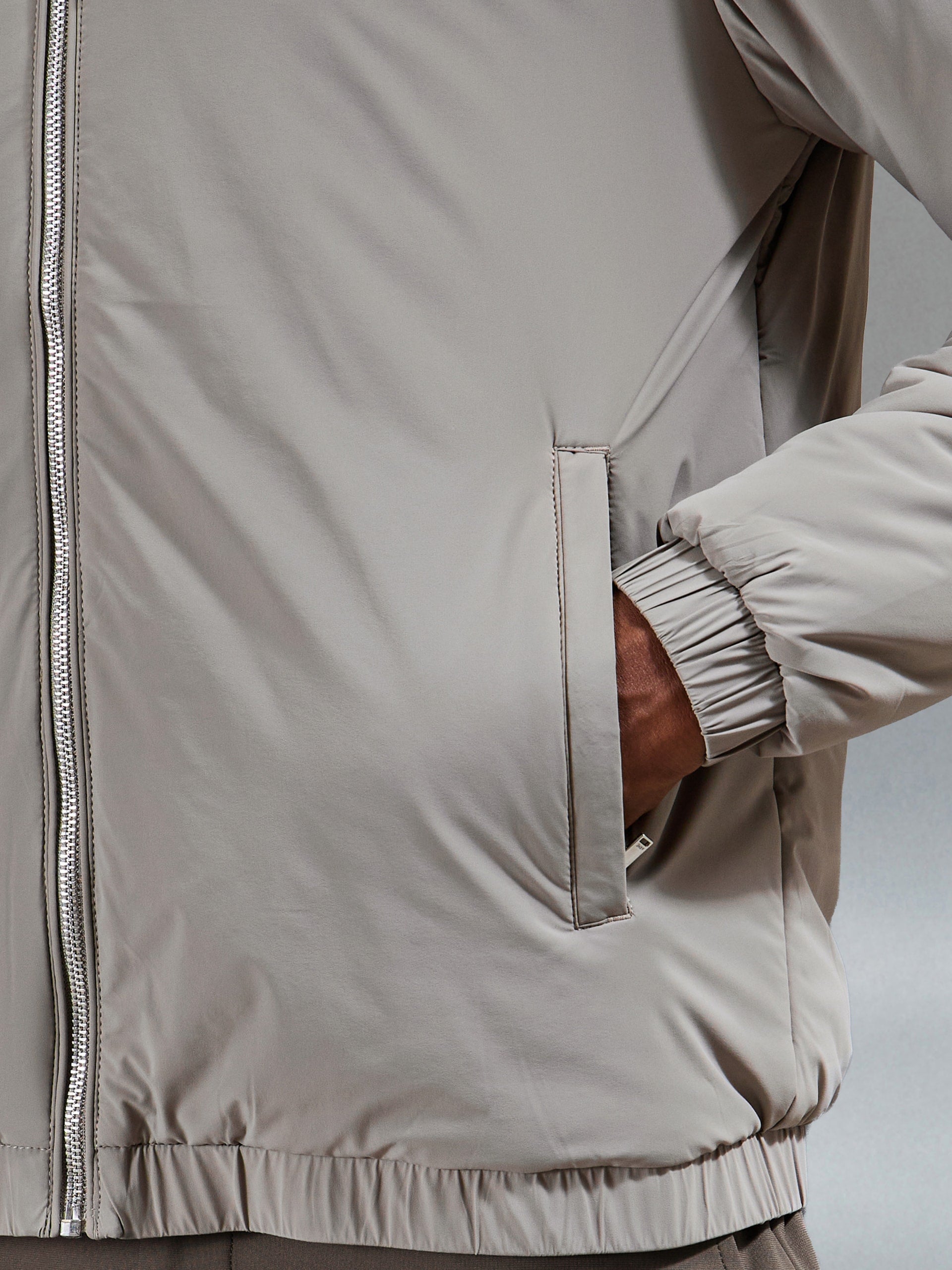 Shell Padded Windbreaker in Taupe