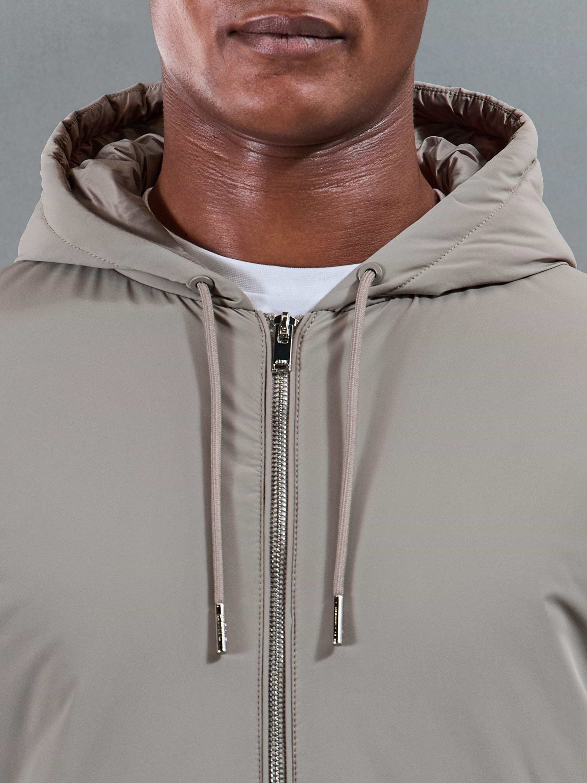 Shell Padded Windbreaker in Taupe