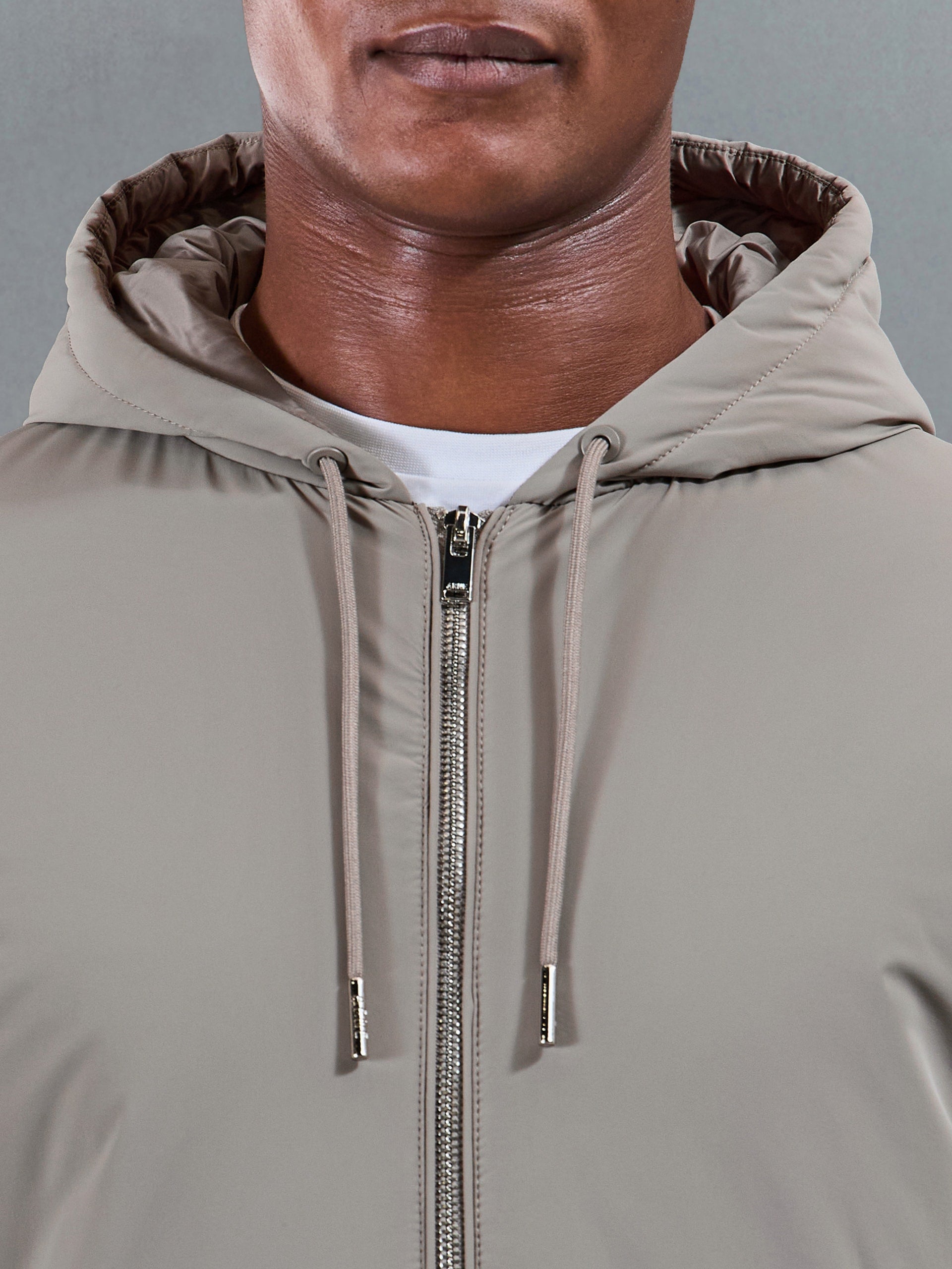 Shell Padded Windbreaker in Taupe