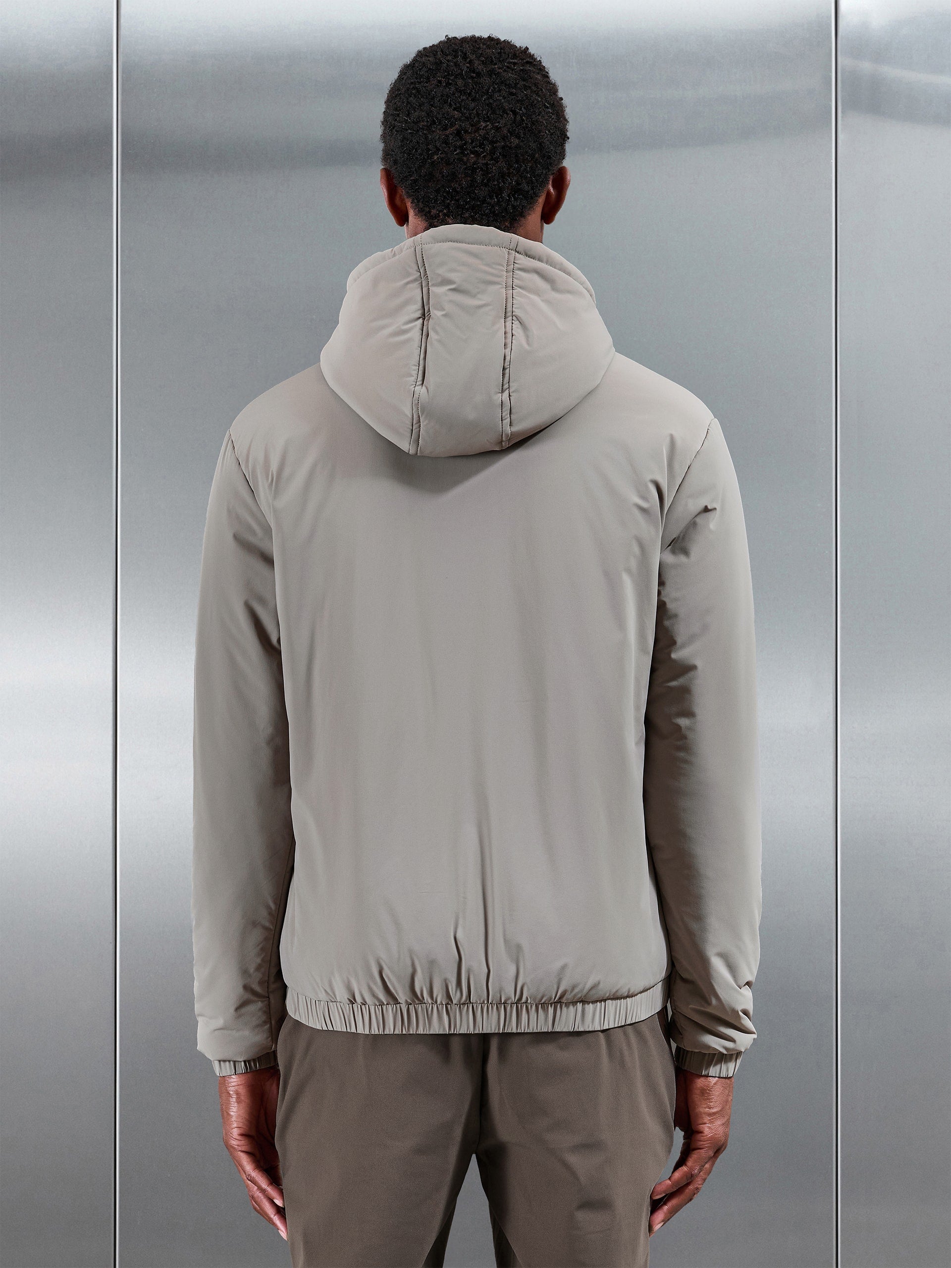 Shell Padded Windbreaker in Taupe