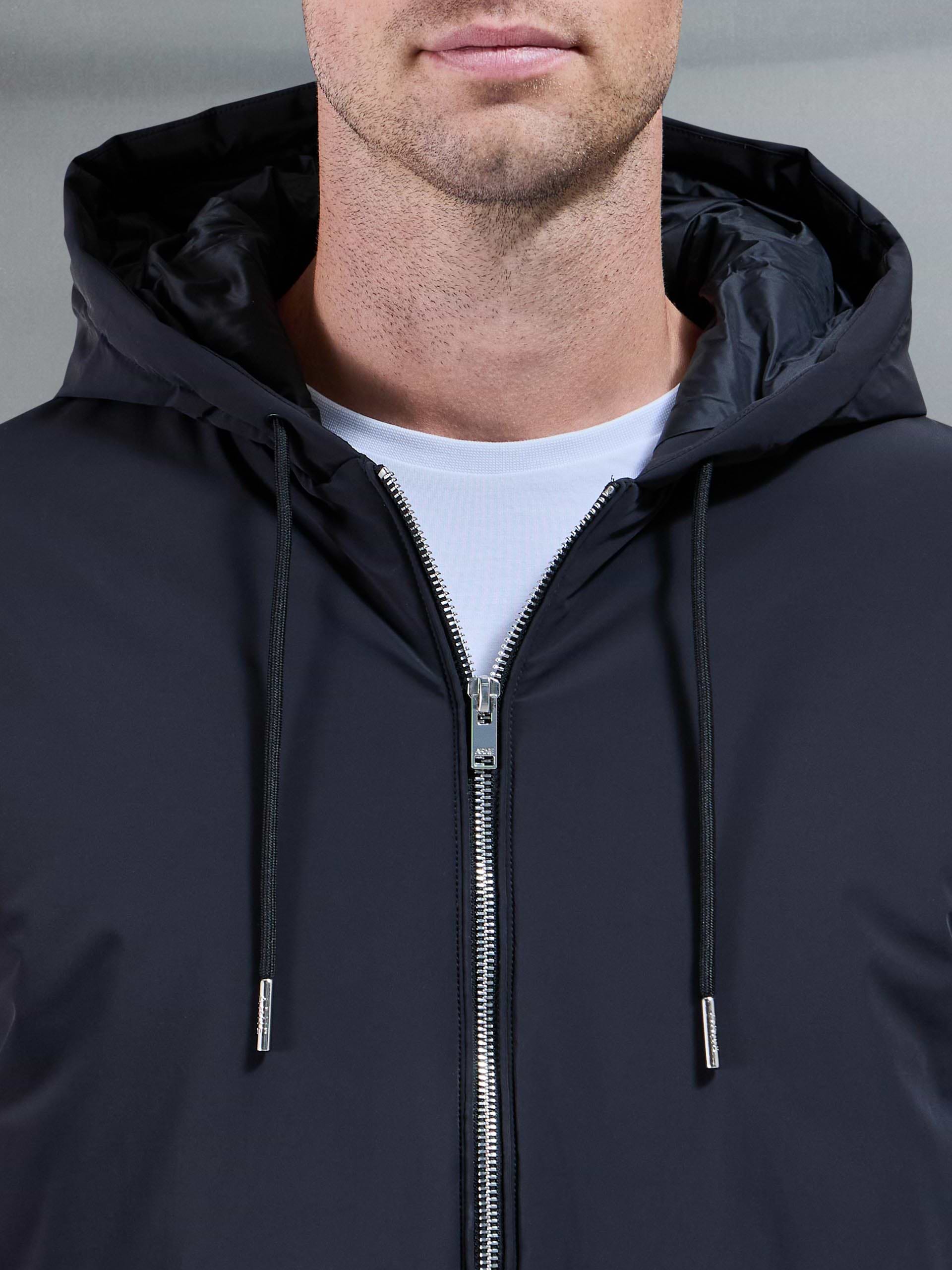 Shell Padded Windbreaker in Black