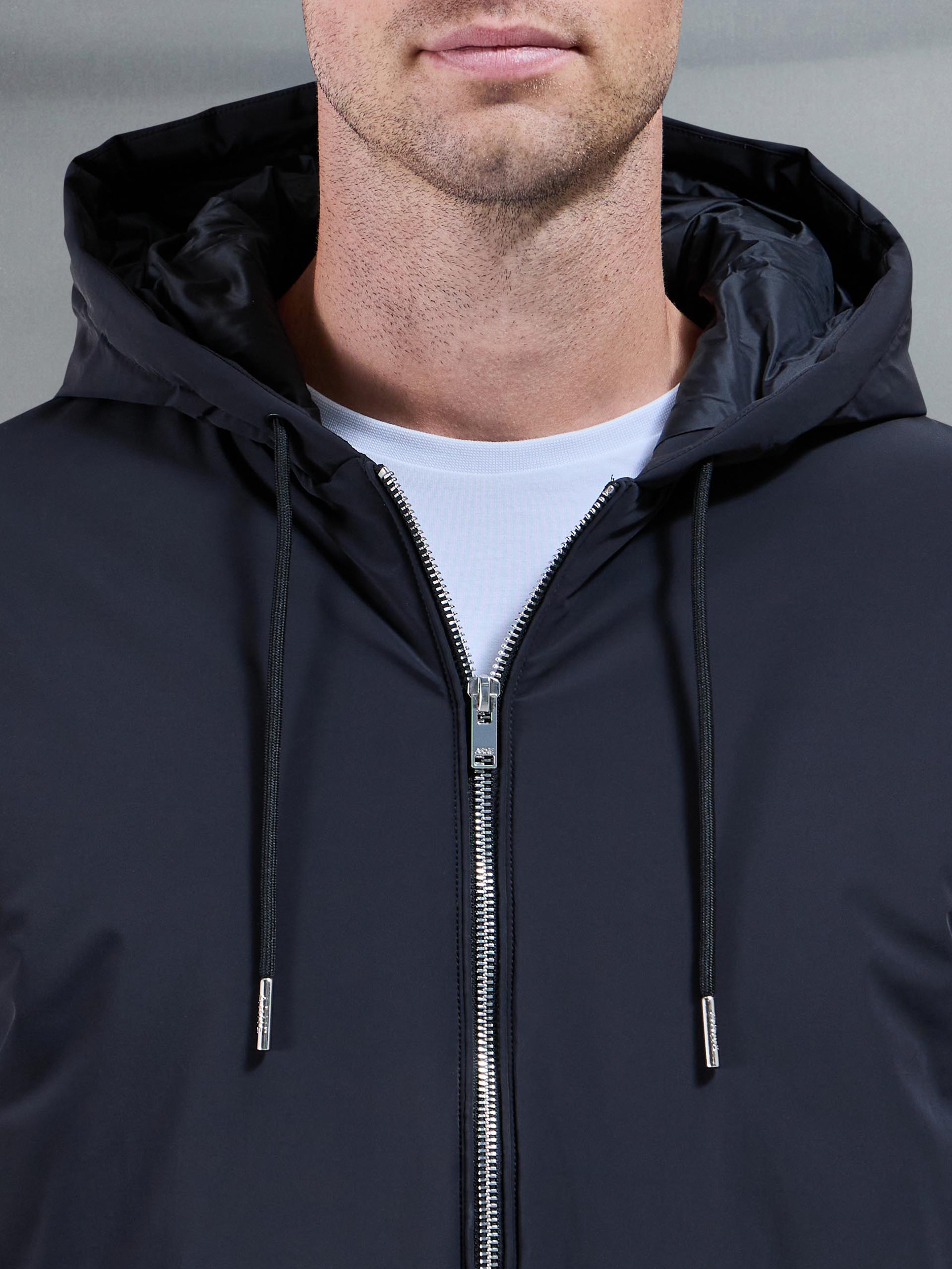 Shell Padded Windbreaker in Black