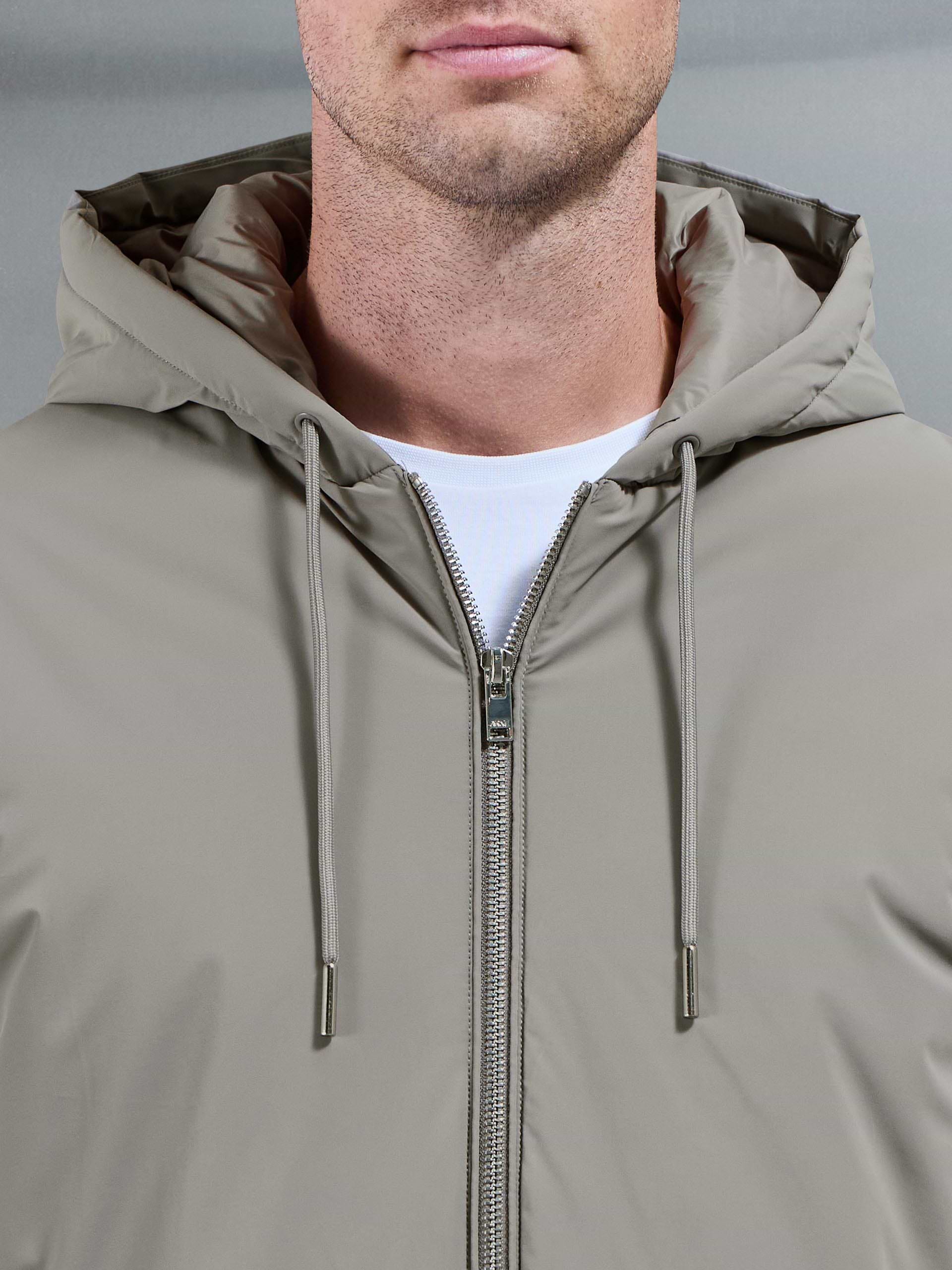 Shell Padded Windbreaker in Taupe