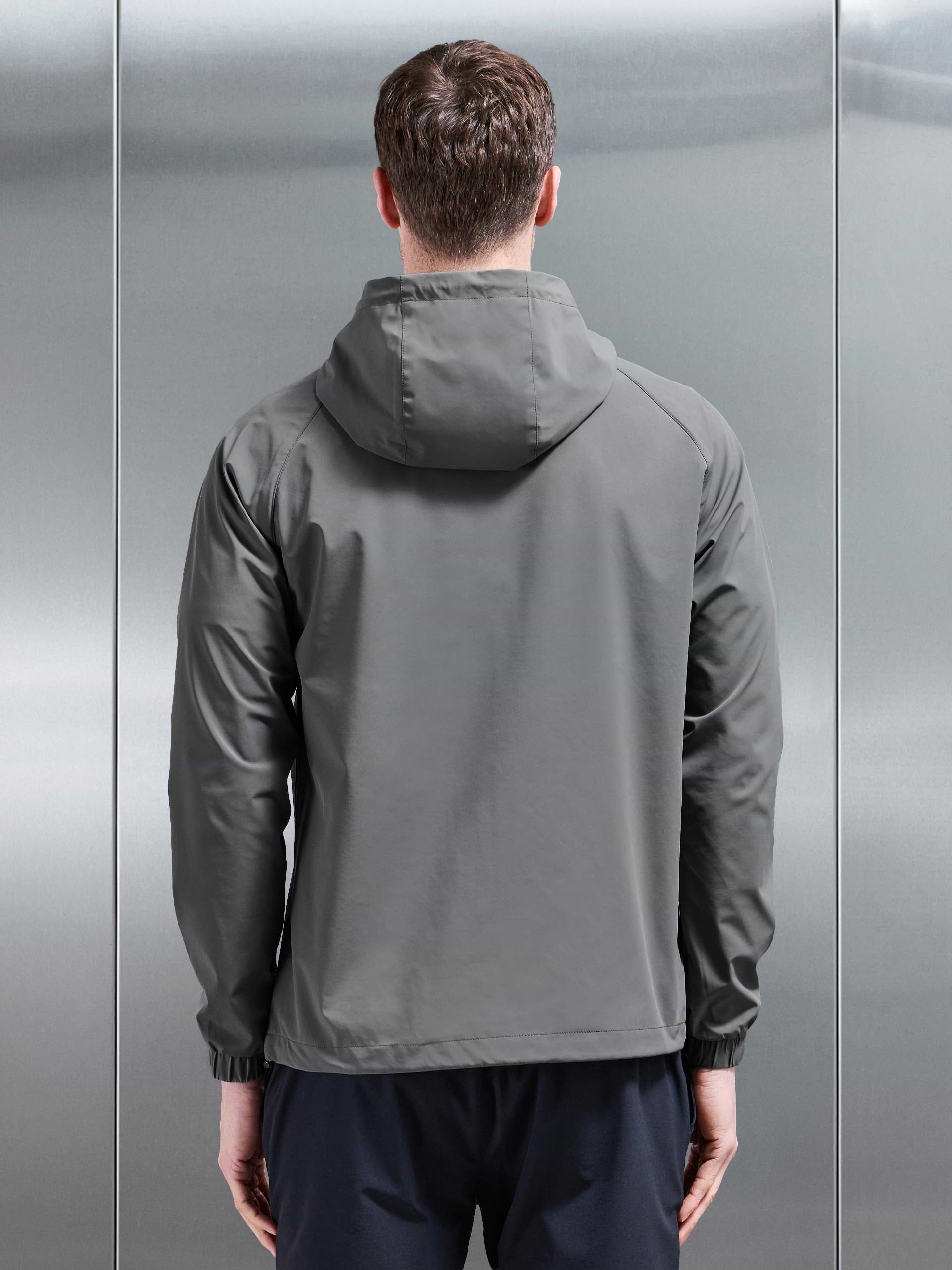 Shell Stripe Windbreaker in Mid Grey