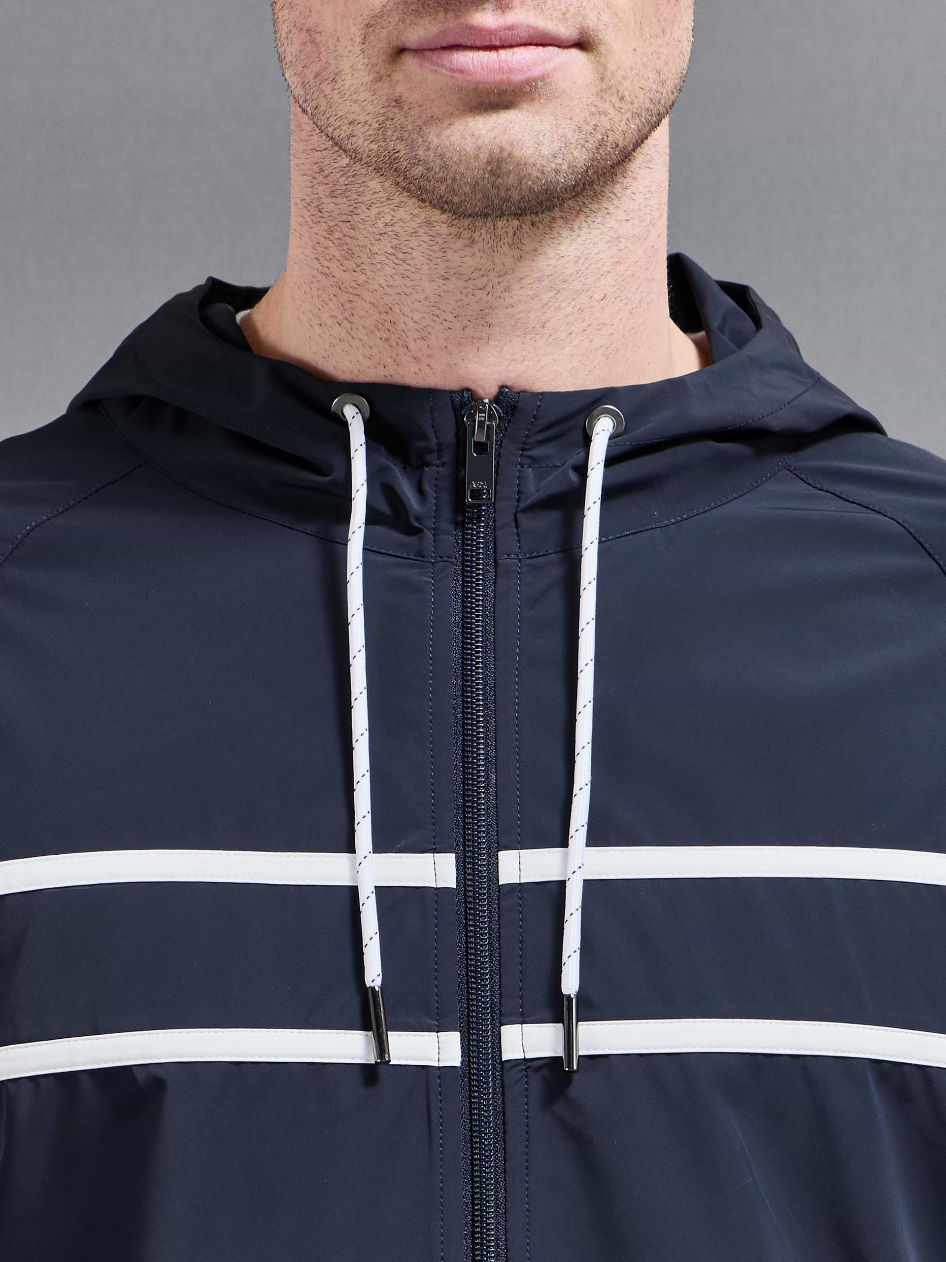 Shell Stripe Windbreaker in Navy