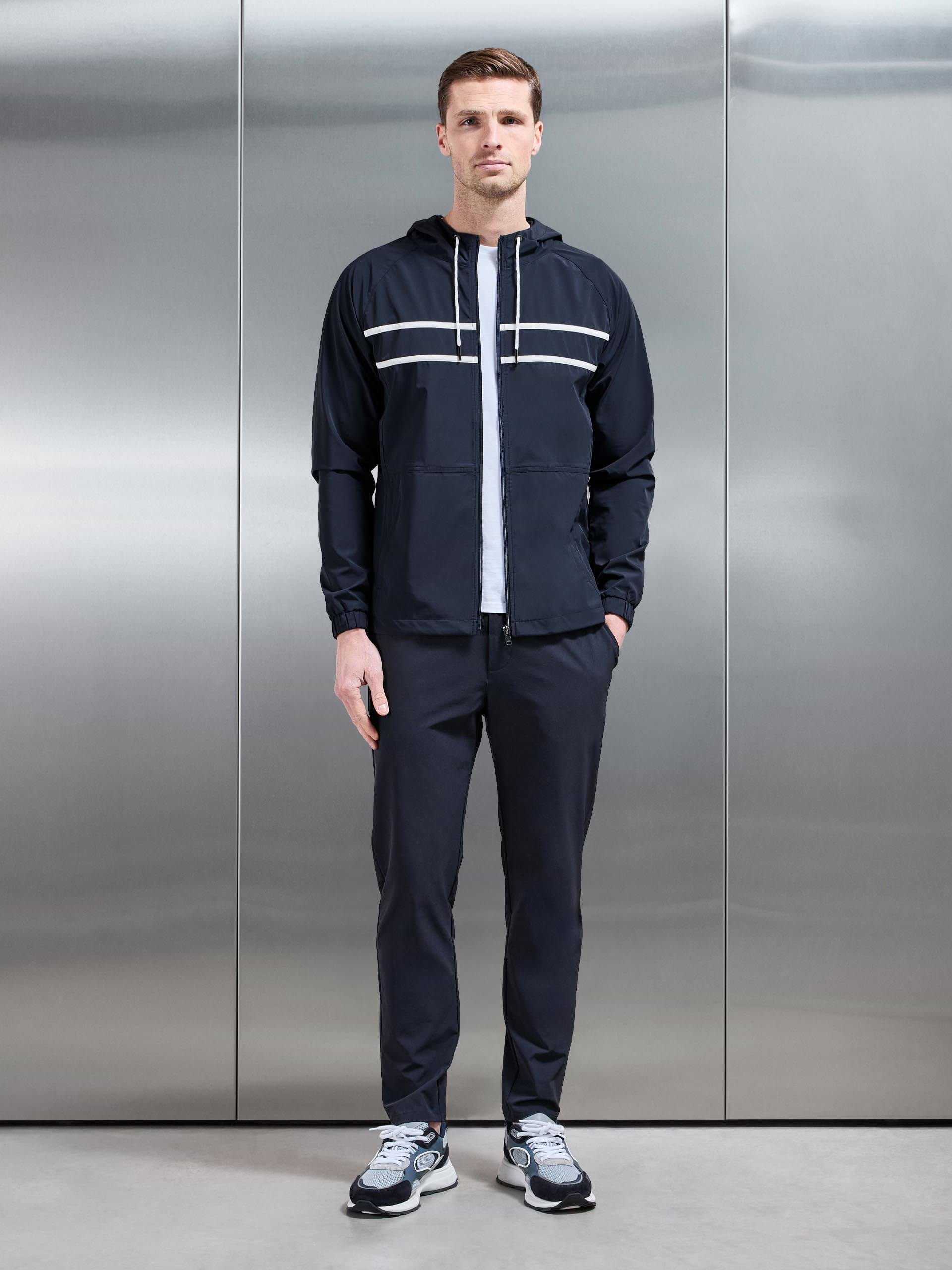 Shell Stripe Windbreaker in Navy