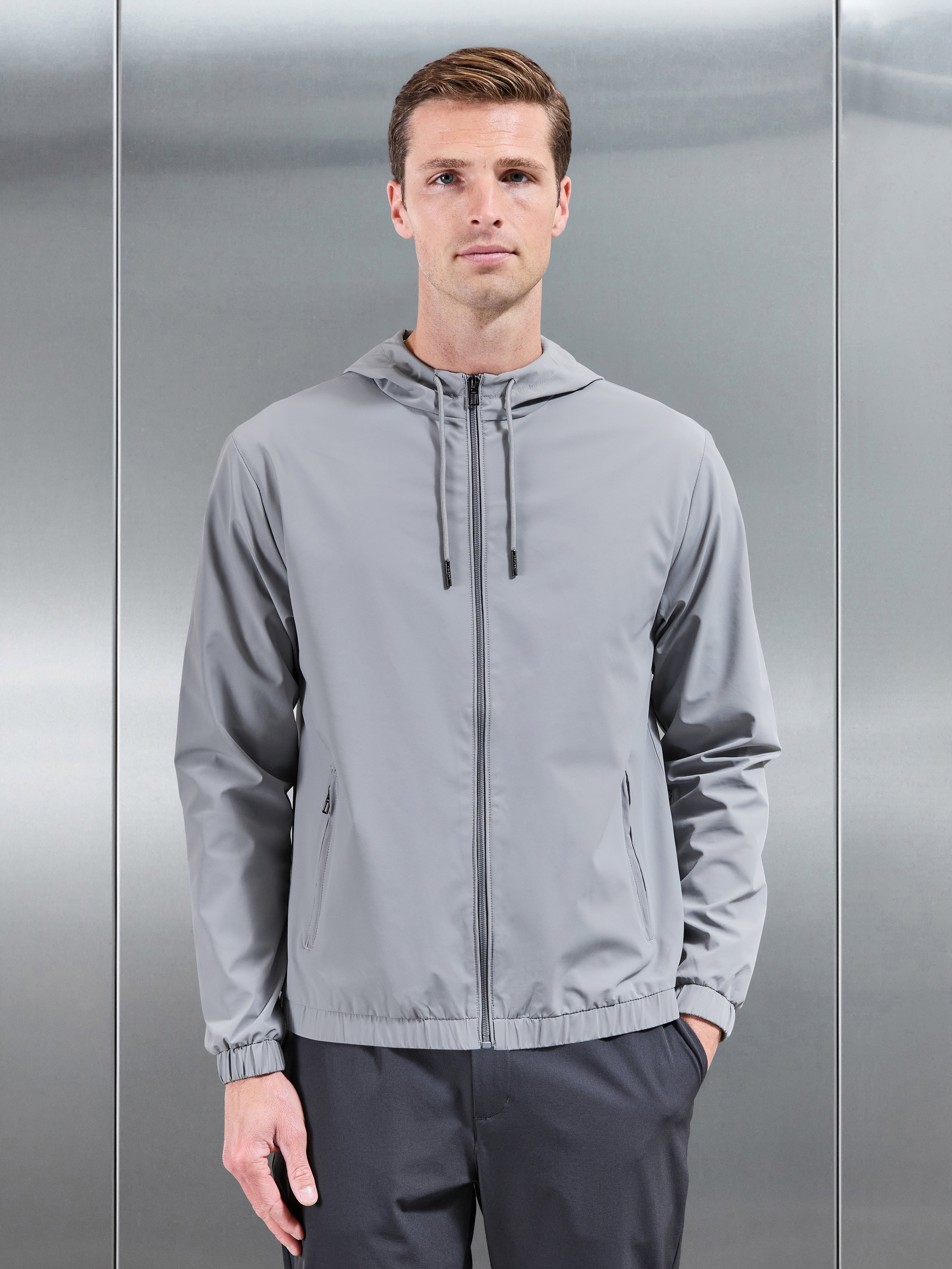 Shell Windbreaker in Mid Grey